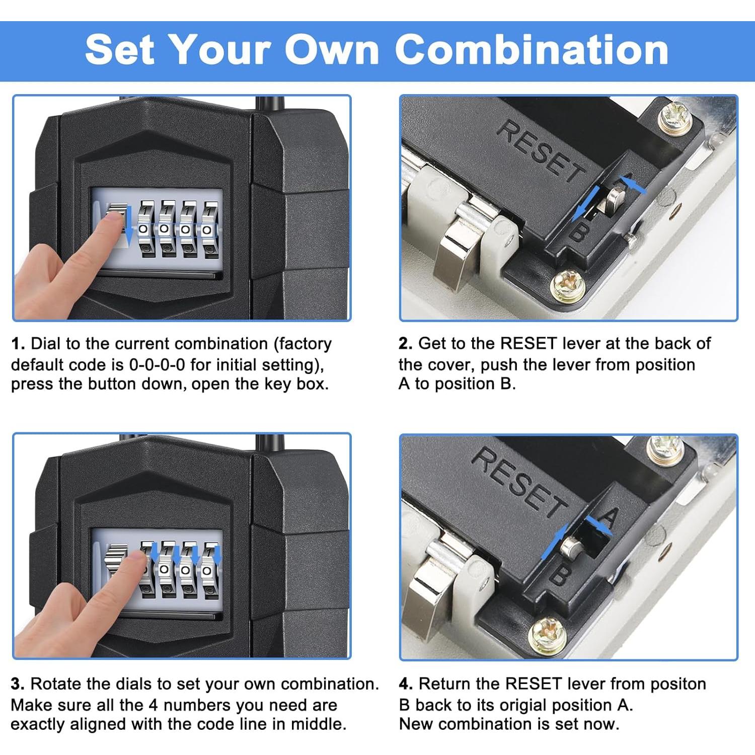 Caja de Seguridad ZHEGE para Llaves, Montaje en Pared, Negra