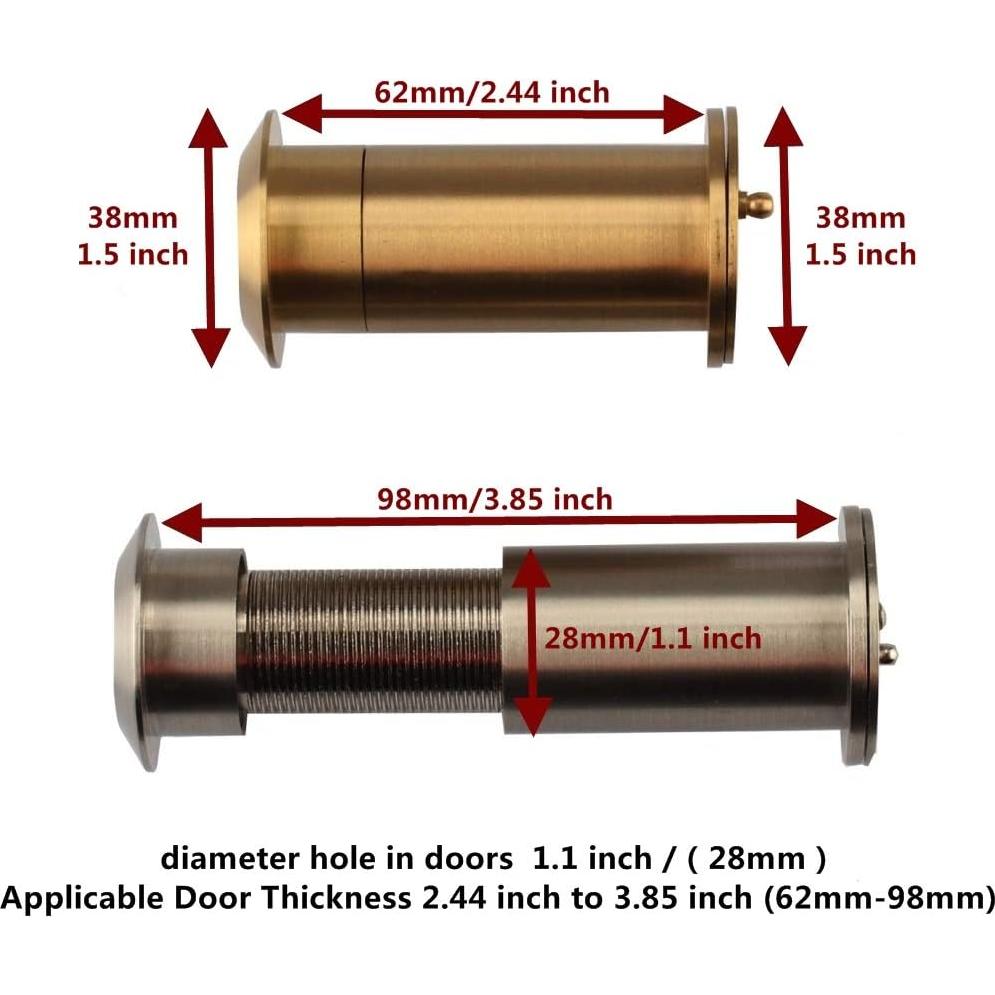 Mirador de Puerta de Seguridad MuLuo 220 Grados Cromo 28mm