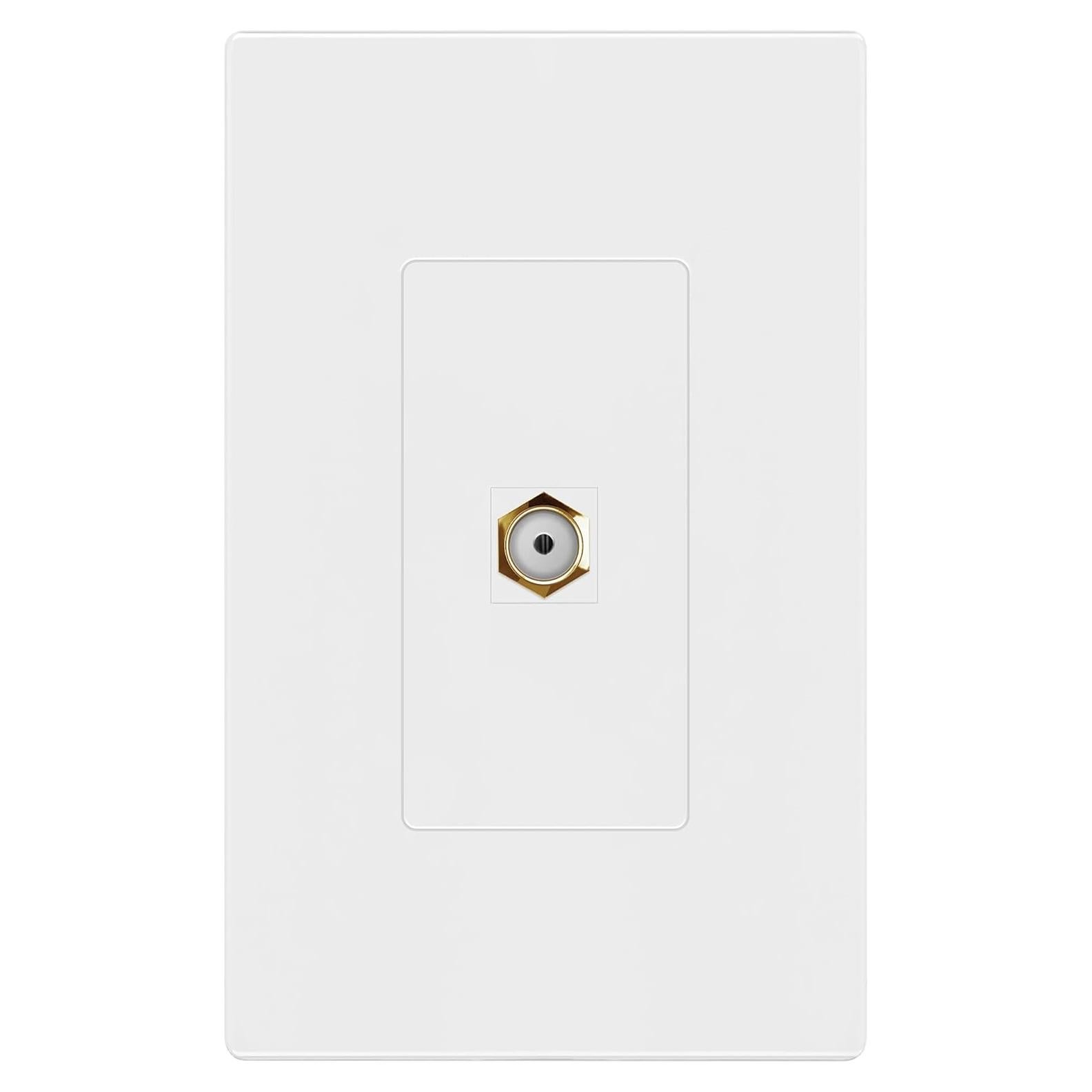 Placa de Pared Keystone Sin Tornillos ENERLITES 1 Puerto A/V Oro