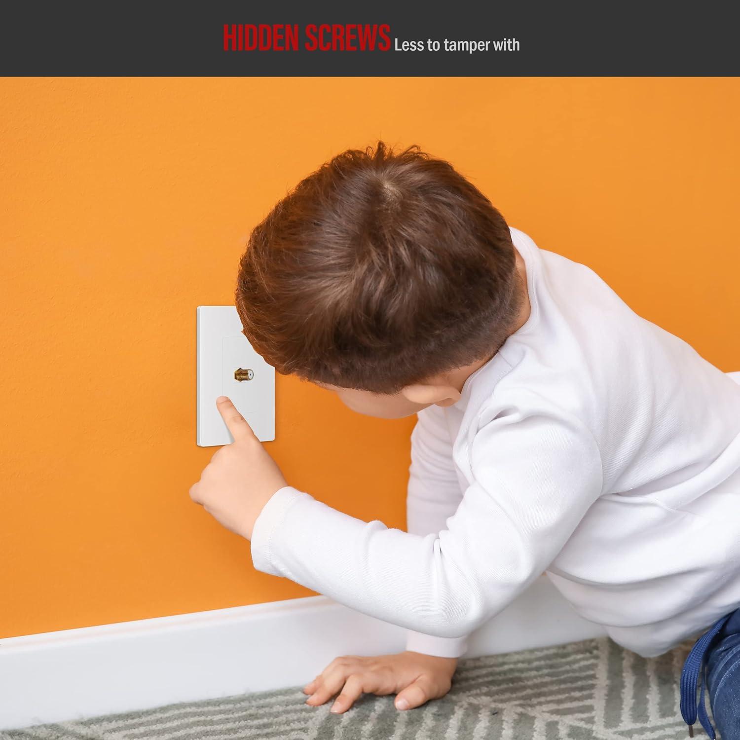 Placa de Pared Keystone Sin Tornillos ENERLITES 1 Puerto A/V Oro