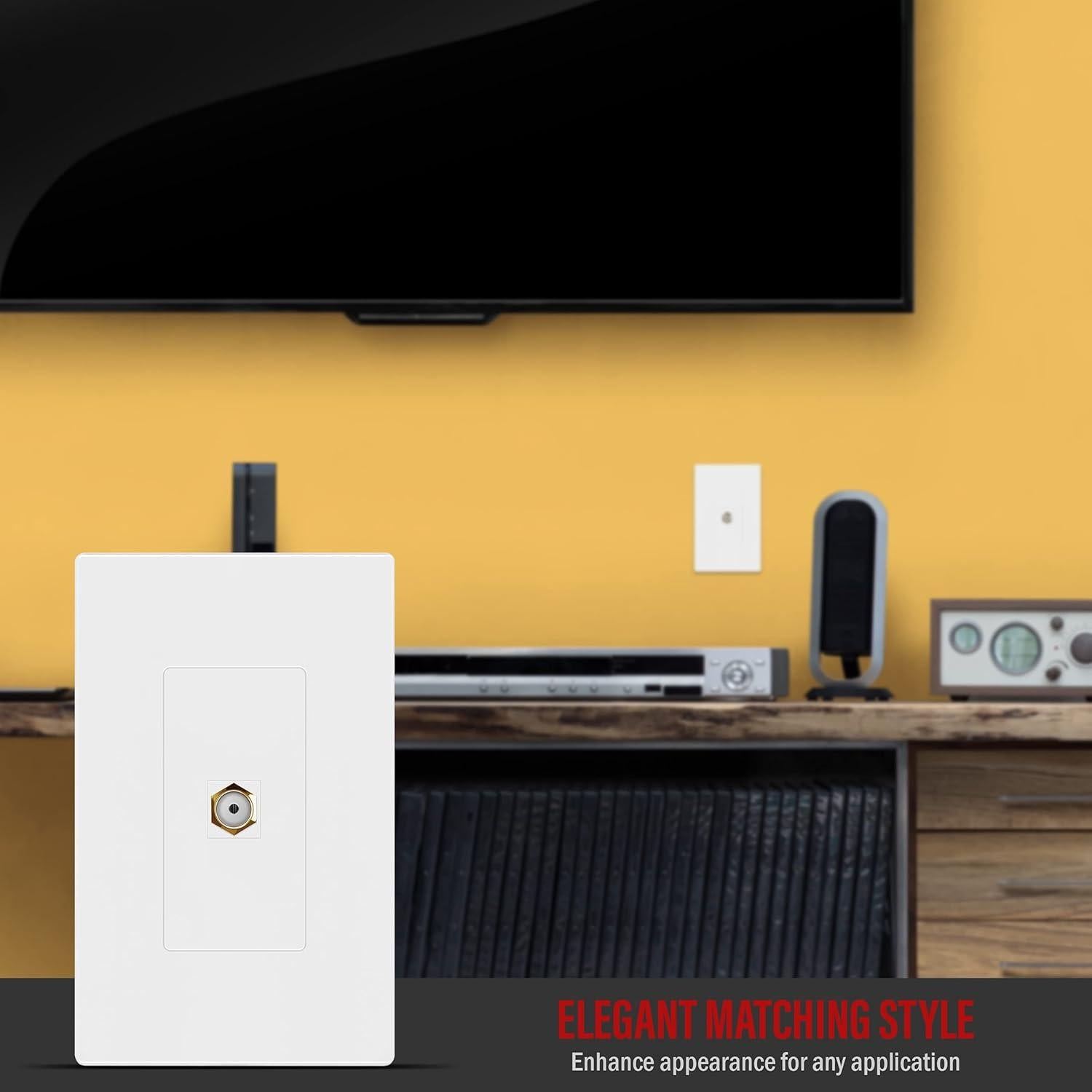 Placa de Pared Keystone Sin Tornillos ENERLITES 1 Puerto A/V Oro