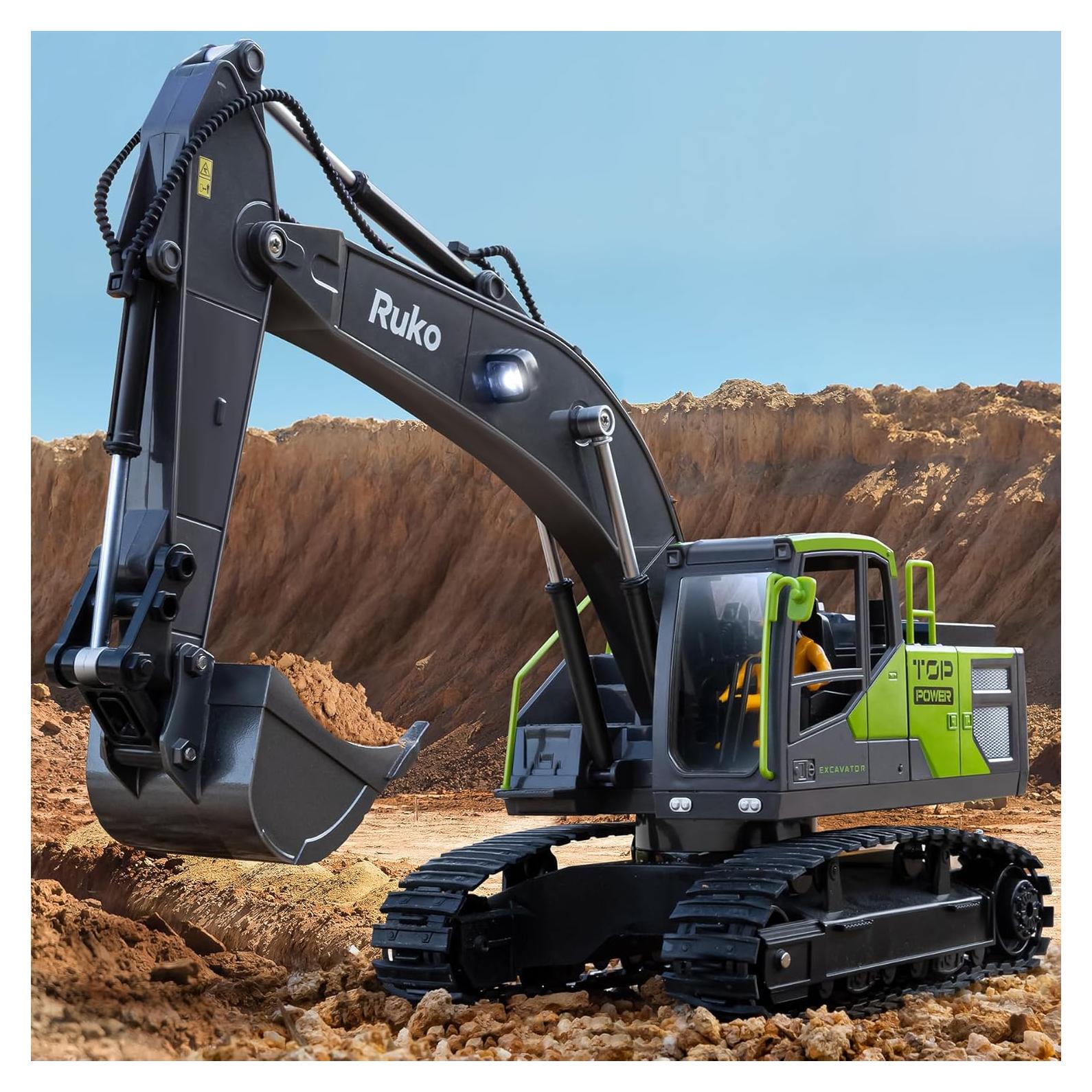 Excavadora RC Ruko 1661 Control Remoto 1:18 con Pala de Metal