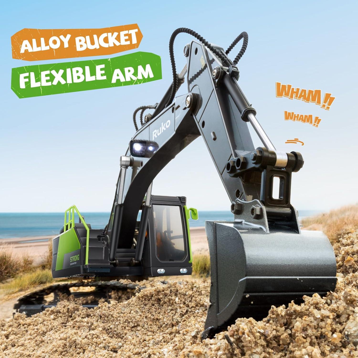 Excavadora RC Ruko 1661 Control Remoto 1:18 con Pala de Metal