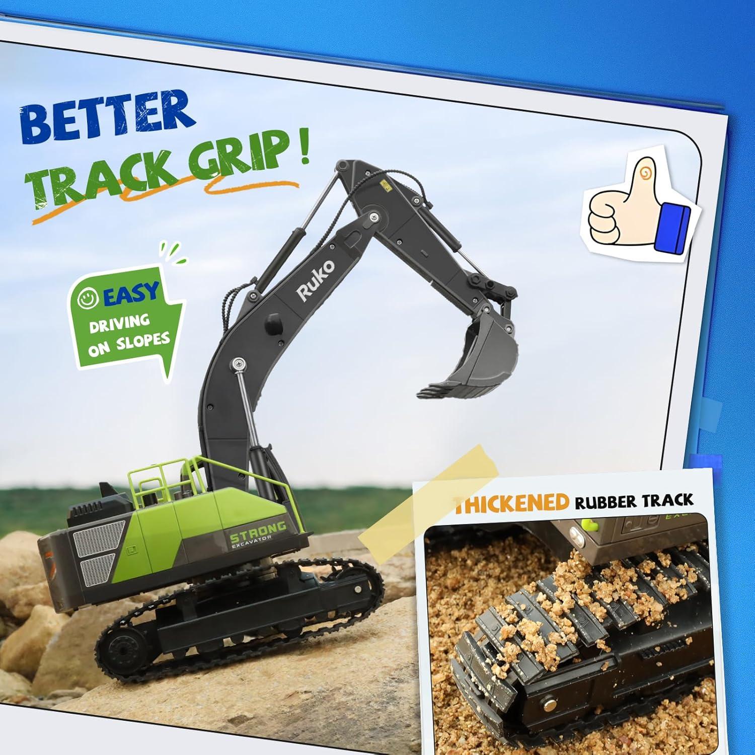 Excavadora RC Ruko 1661 Control Remoto 1:18 con Pala de Metal