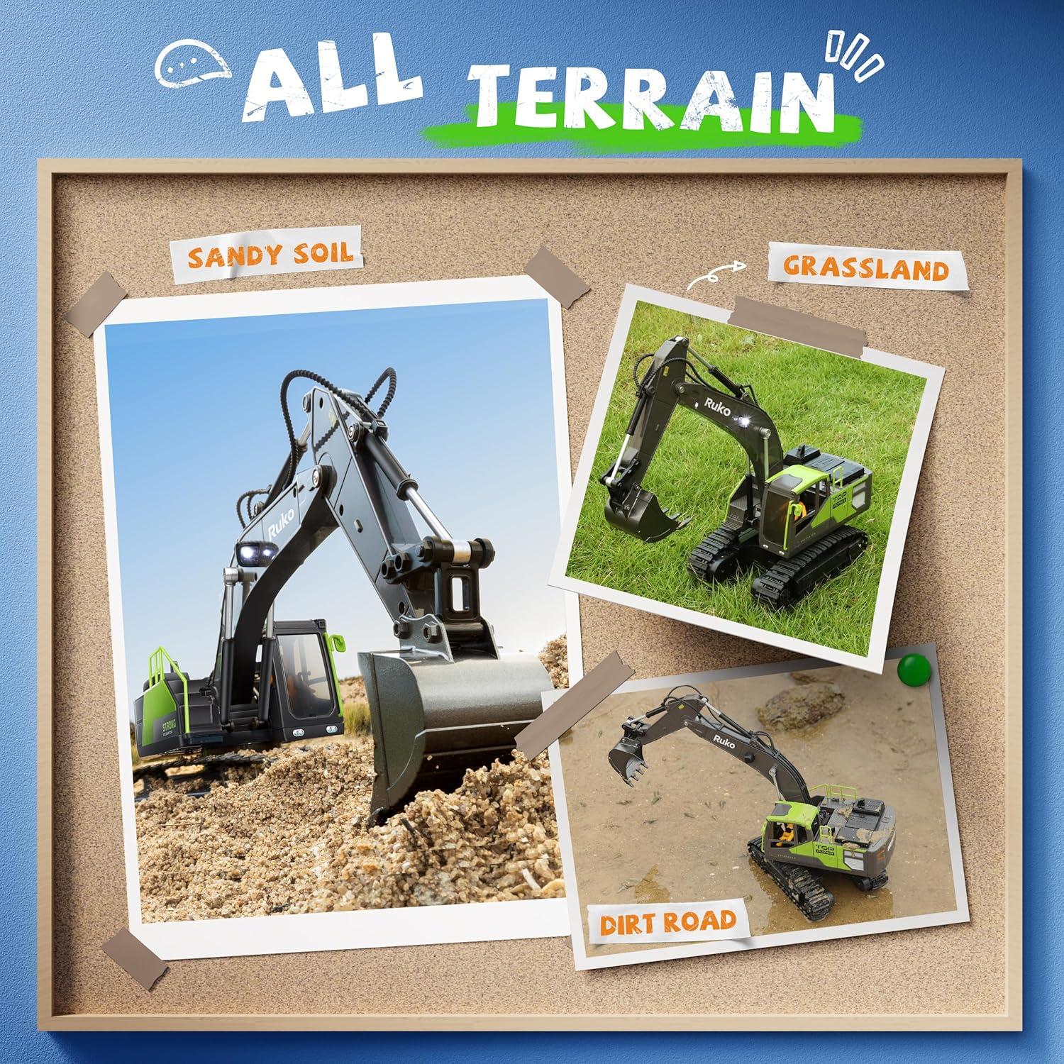 Excavadora RC Ruko 1661 Control Remoto 1:18 con Pala de Metal