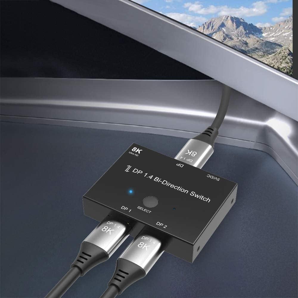 Conmutador DisplayPort 1.4 Secplay 2-en-1 8K 30Hz 4K 120Hz