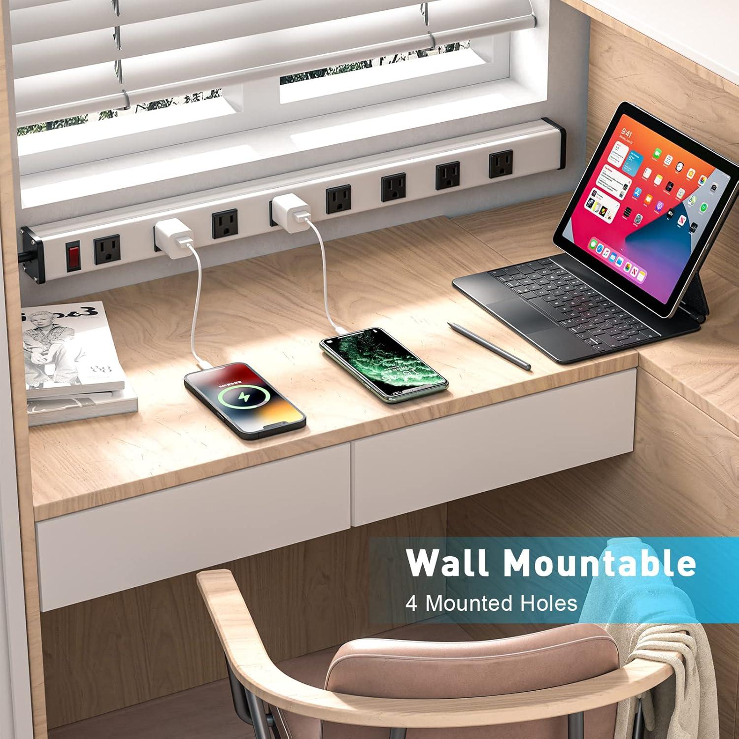 Regleta de Poder Metálica Berigtta M08AC-WIDE 8 Salidas 1.83m