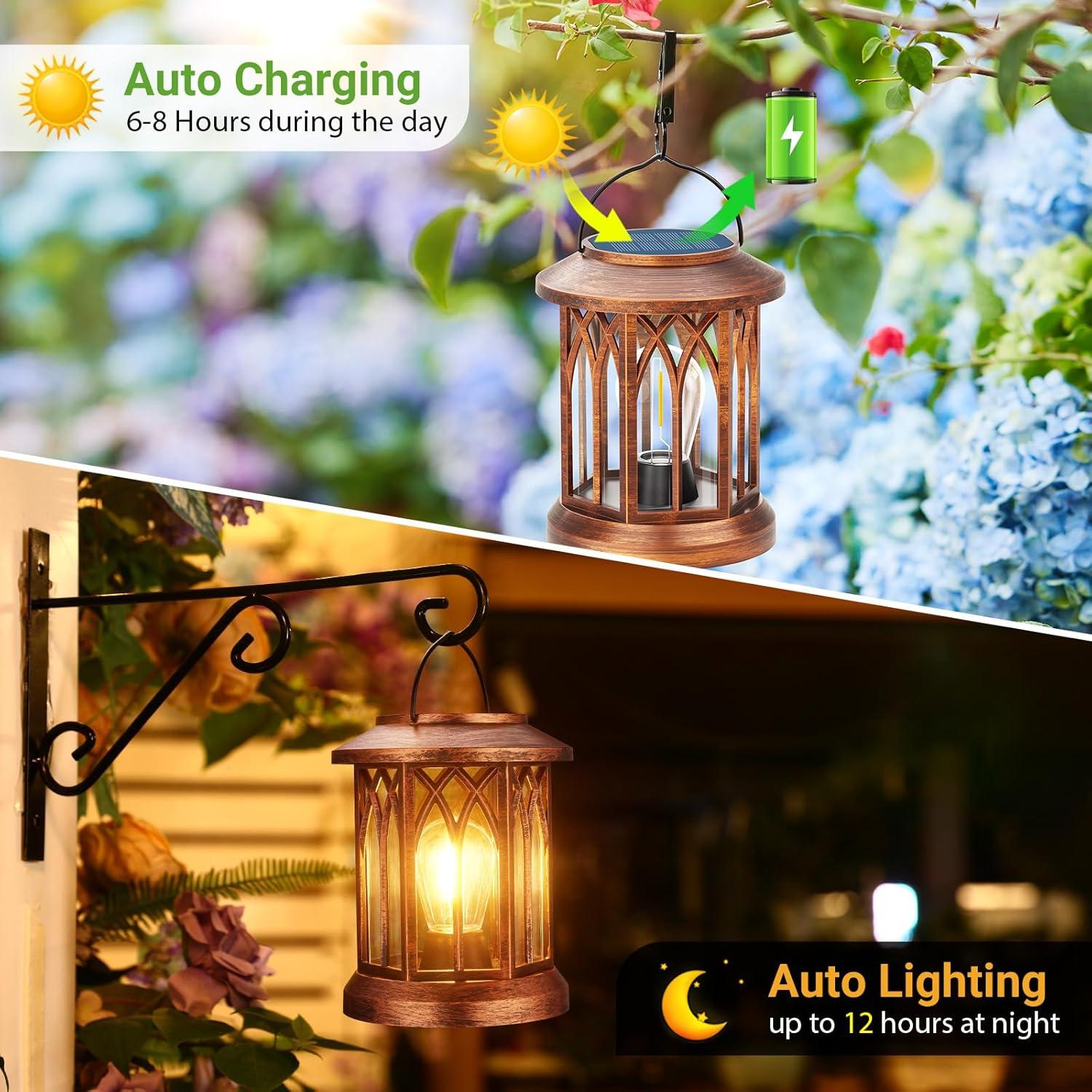 Linternas Solares WdtPro Colgantes 2 Paquete Cobre IP65