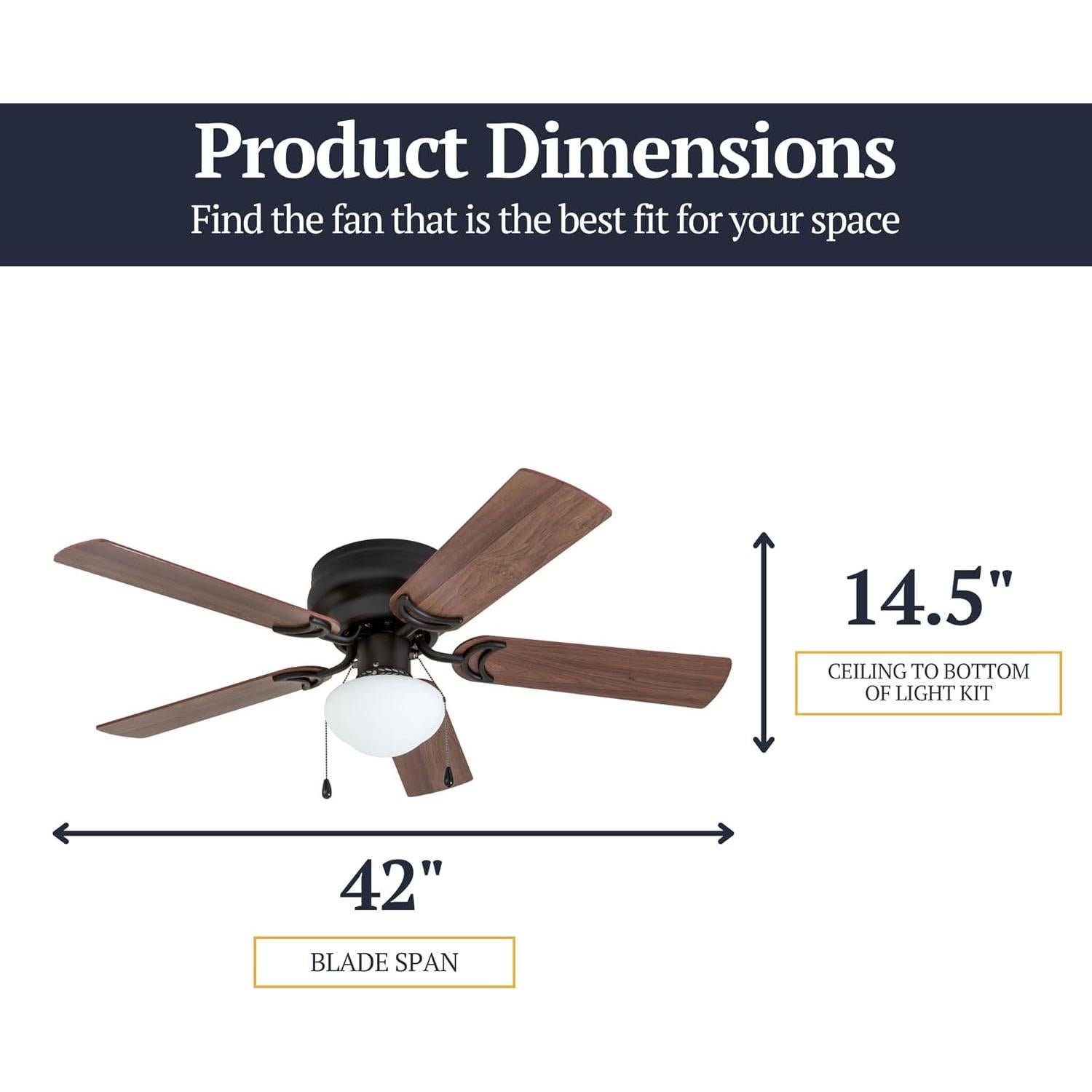 Ventilador de Techo Prominence Home Alvina 106.68 cm con Luz LED