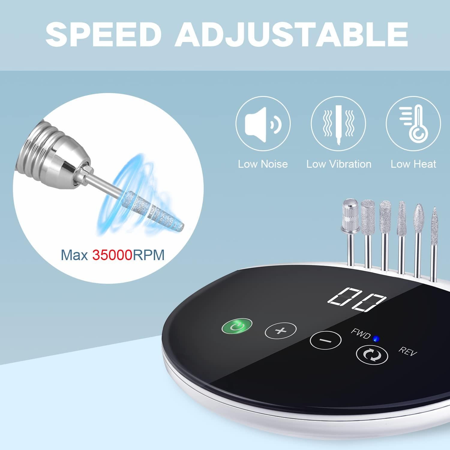 Taladro Eléctrico de Uñas ENGERWALL 35000 RPM Profesional