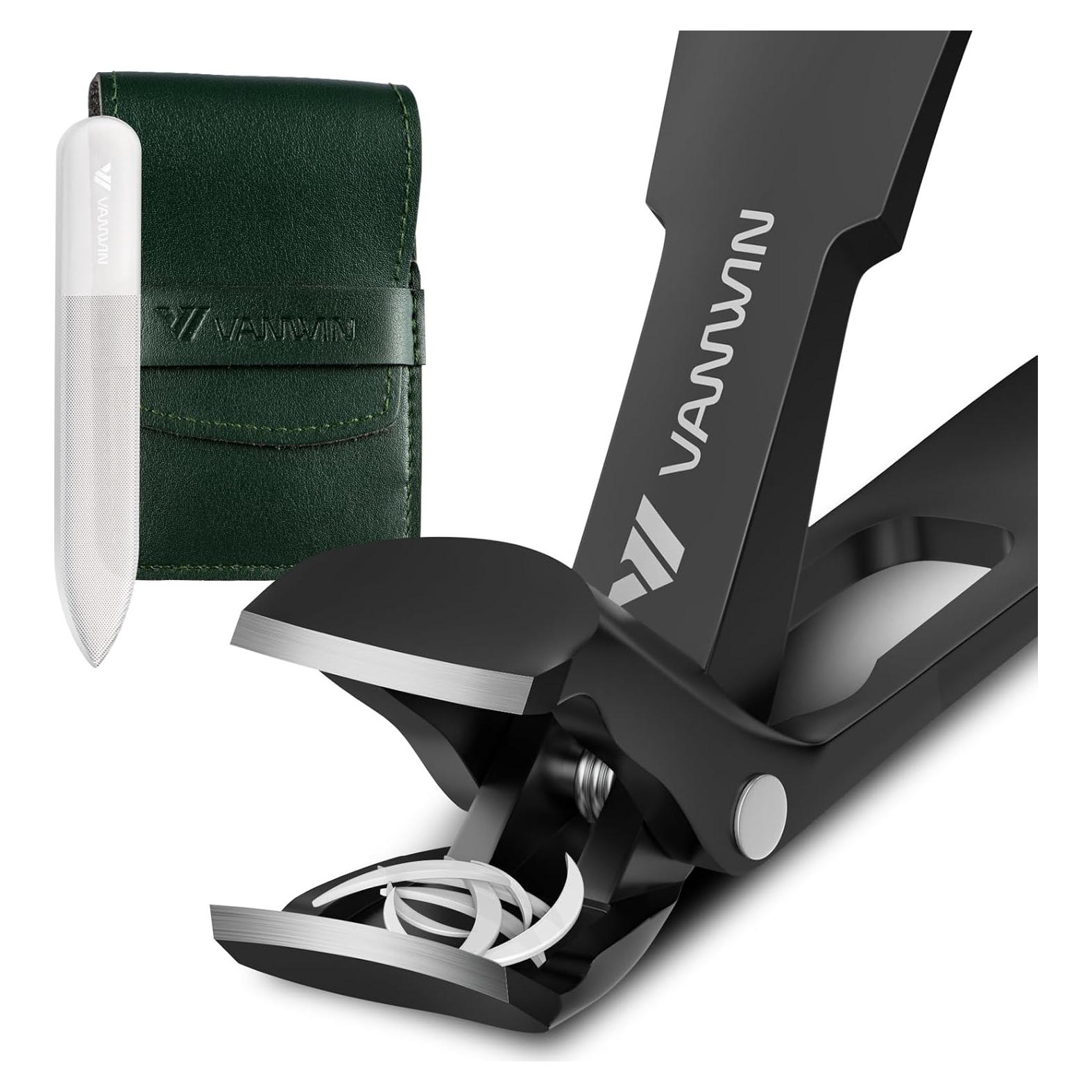 Cortauñas VANWIN para Uñas Gruesas con Mango Largo y Recogedor