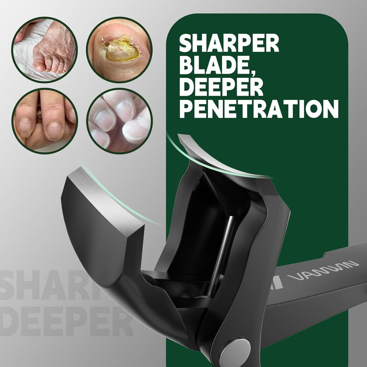 Cortauñas VANWIN para Uñas Gruesas con Mango Largo y Recogedor