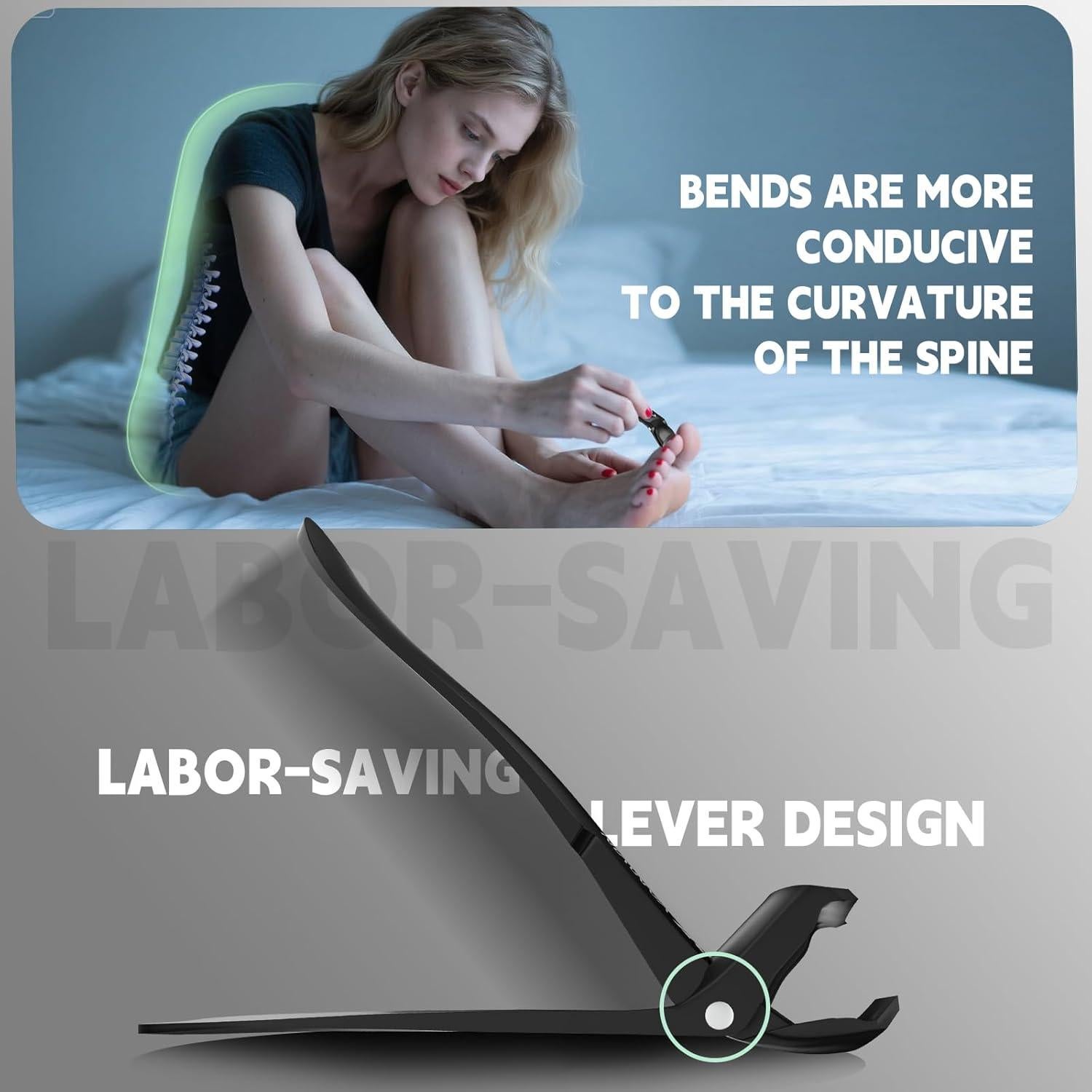 Cortauñas VANWIN para Uñas Gruesas con Mango Largo y Recogedor