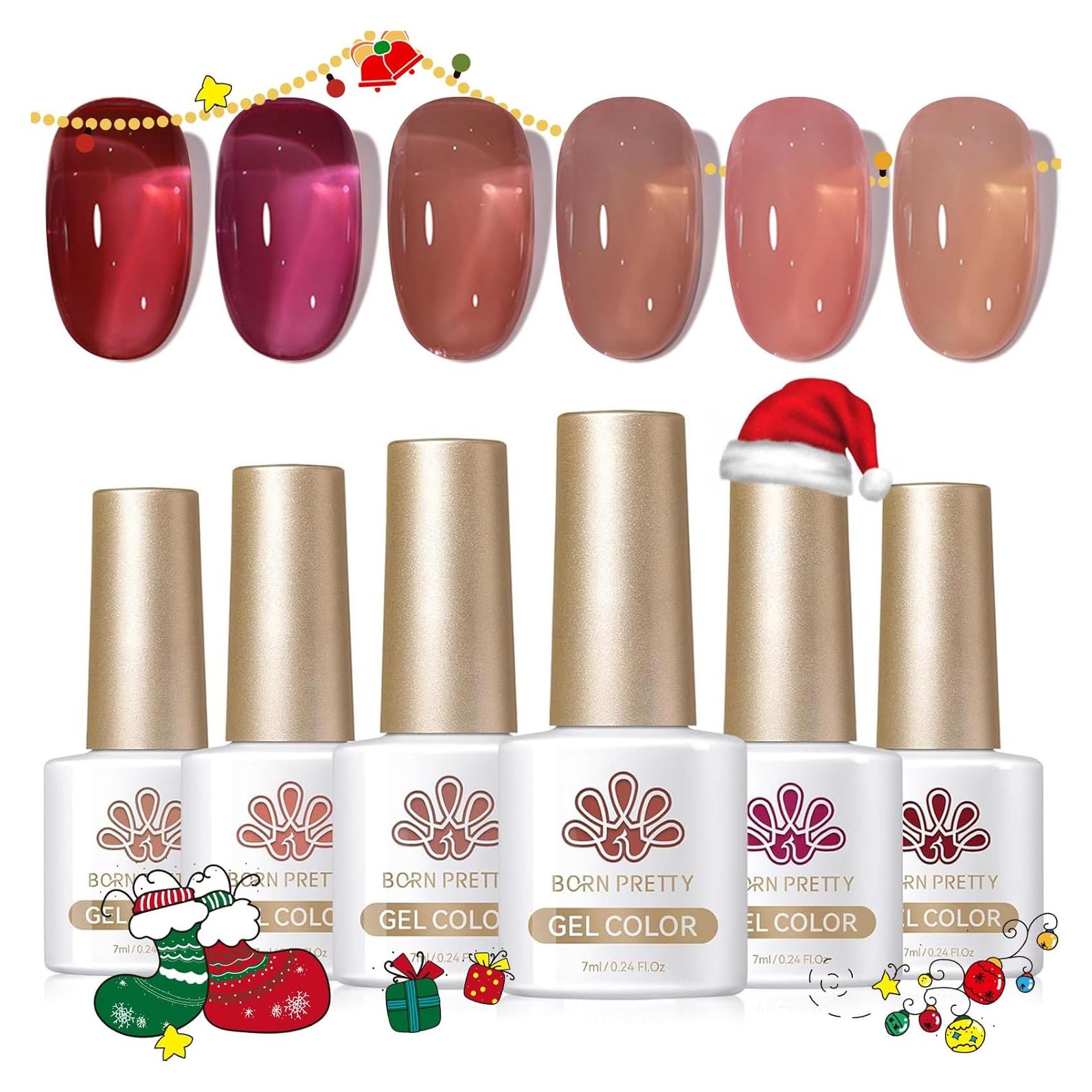 Set de Esmalte de Uñas Jelly BORN PRETTY 6PCS 7ml Burdeos