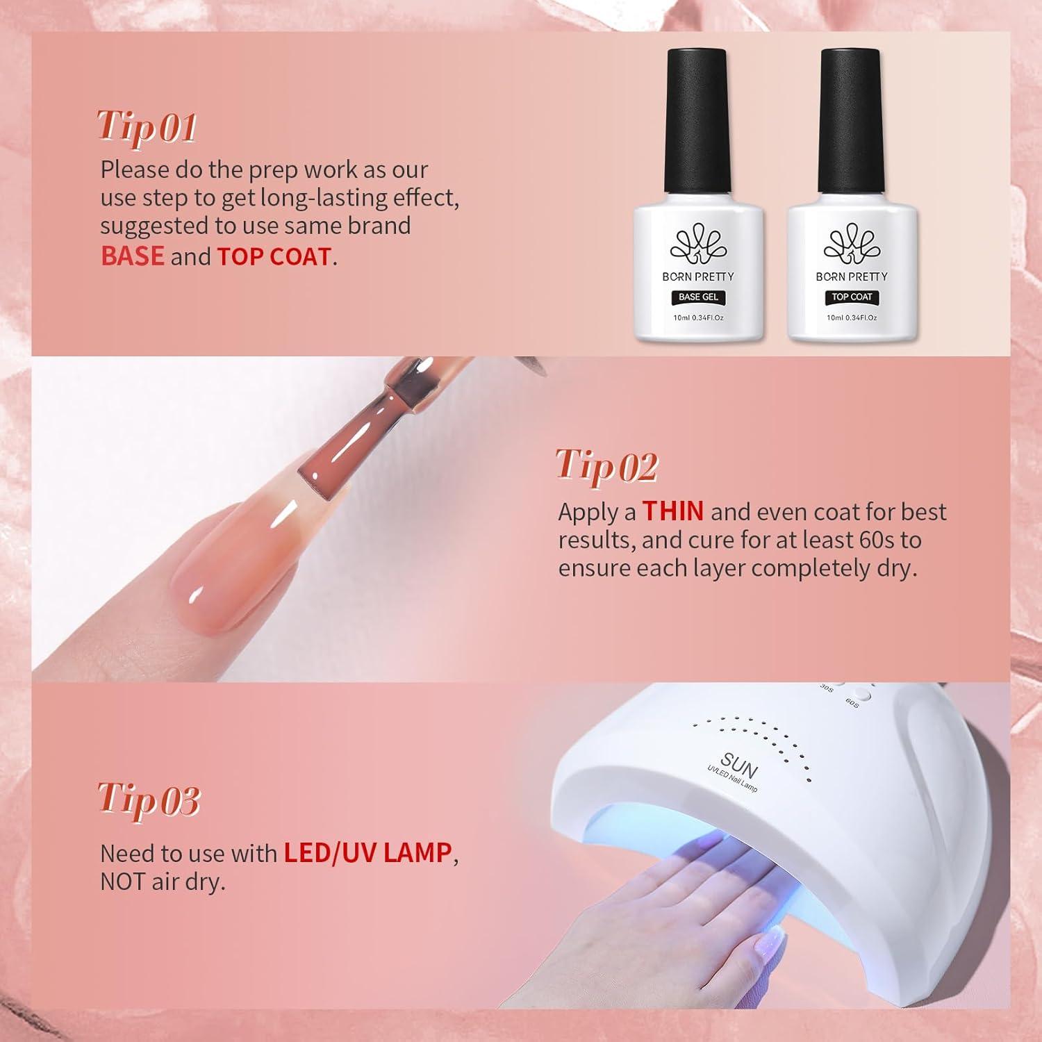 Set de Esmalte de Uñas Jelly BORN PRETTY 6PCS 7ml Burdeos