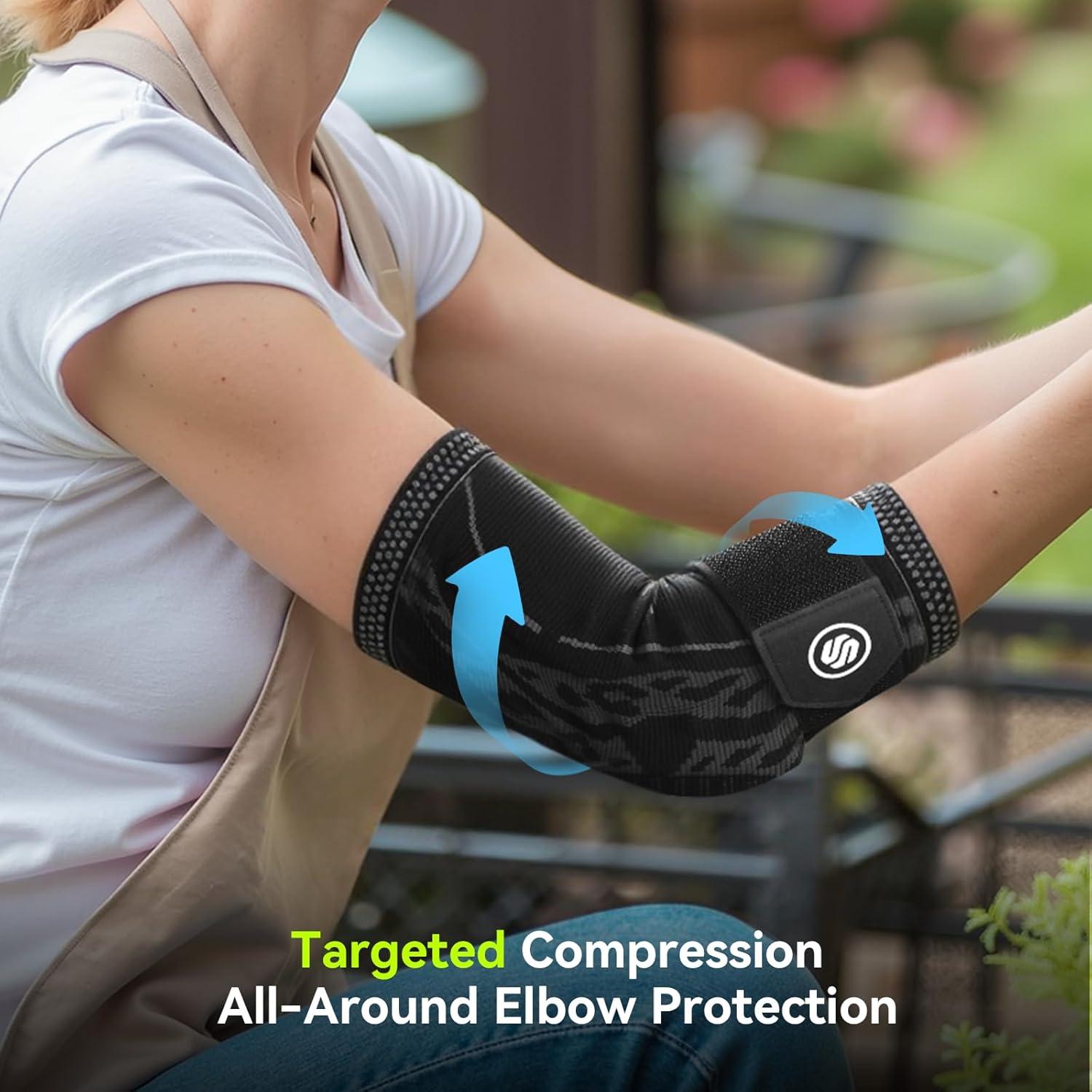 Férula de Codo Ajustable Soloever para Tendinitis - Negro, Pequeño