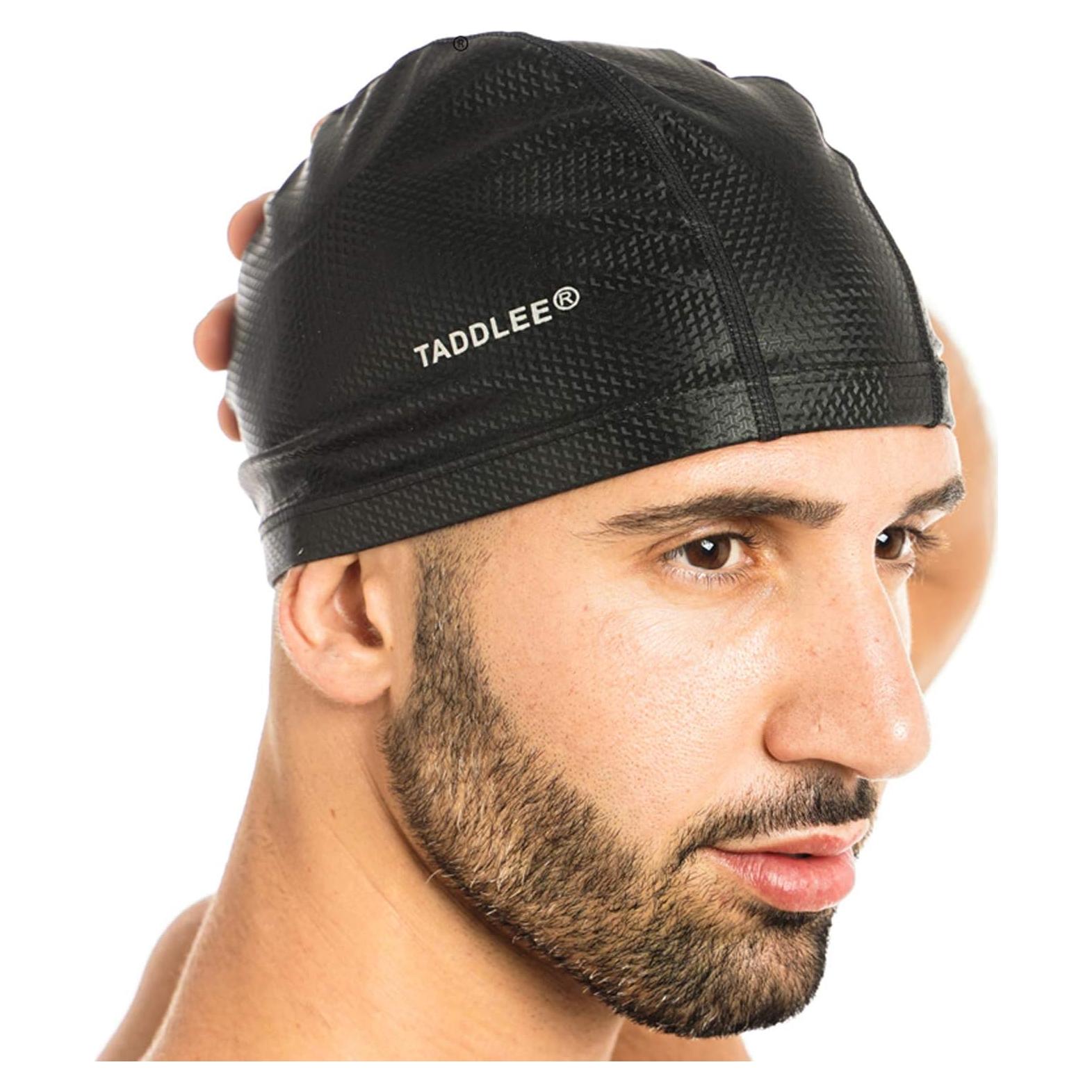 Gorro de Natación Taddlee para Hombre Impermeable Negro