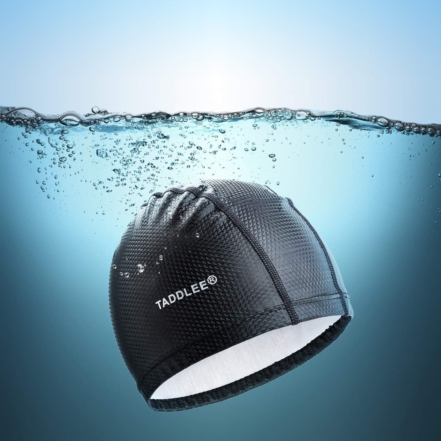 Gorro de Natación Taddlee para Hombre Impermeable Negro