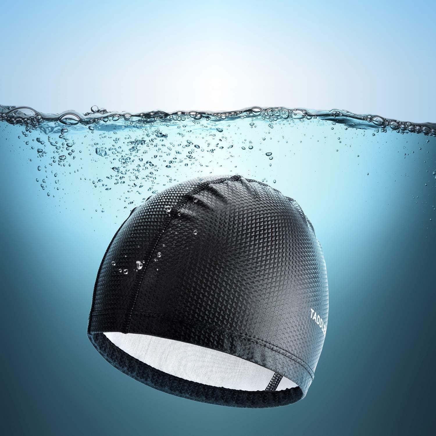 Gorro de Natación Taddlee para Hombre Impermeable Negro