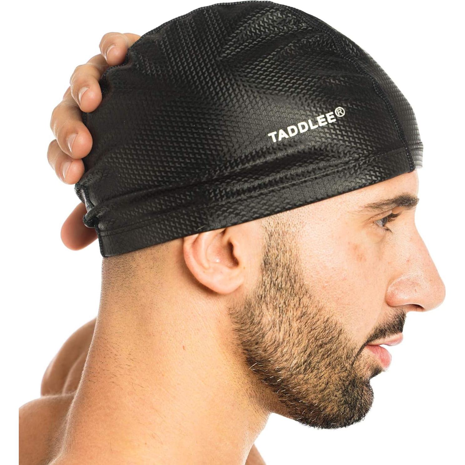 Gorro de Natación Taddlee para Hombre Impermeable Negro