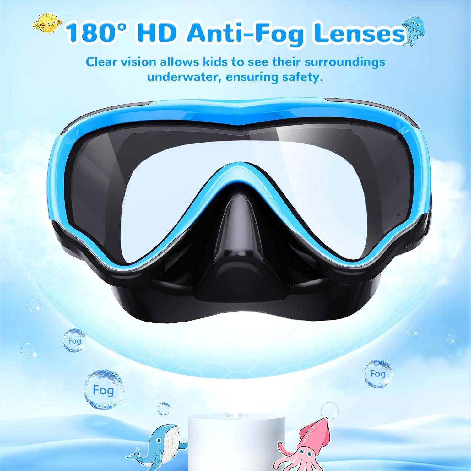 Gafas de natación VegoVia para niños con cubierta nasal - Anti-empañante