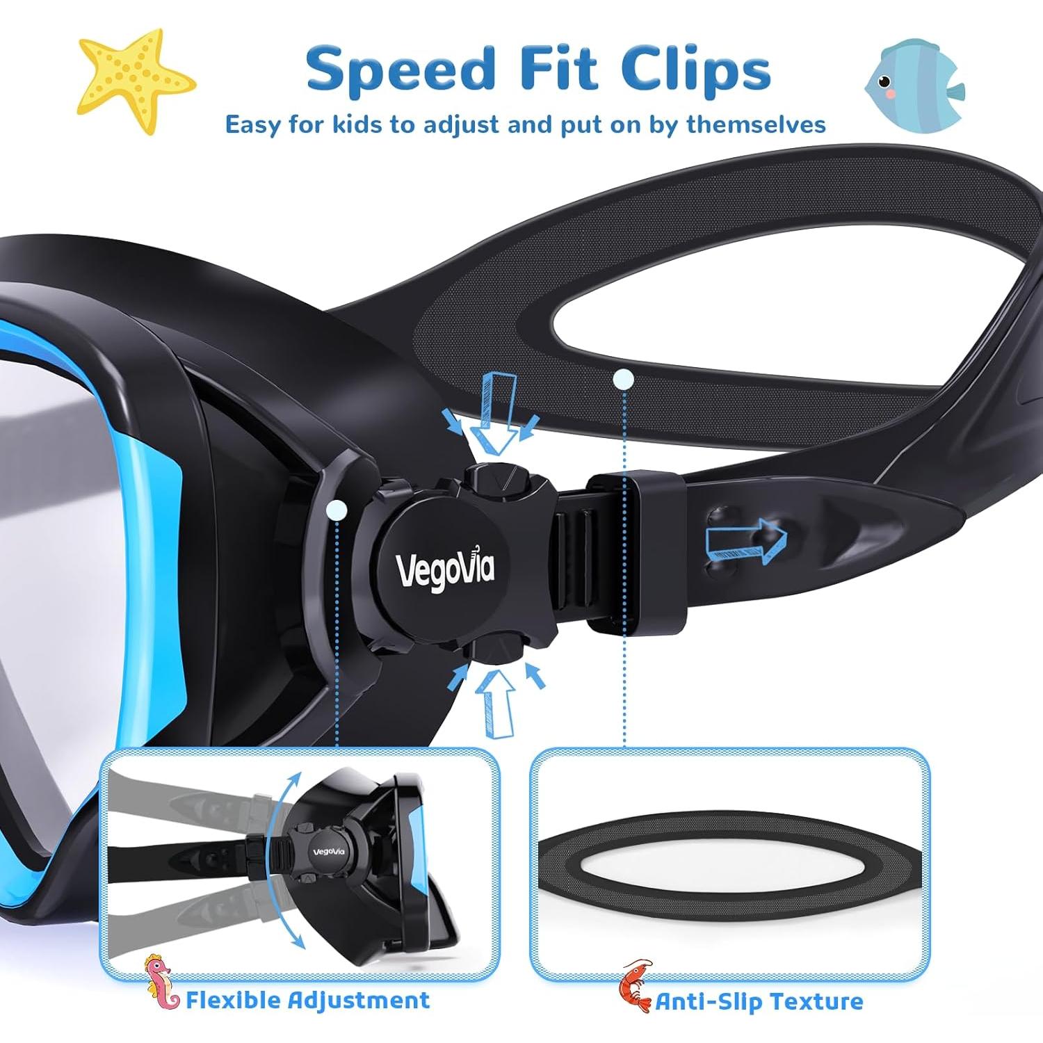 Gafas de natación VegoVia para niños con cubierta nasal - Anti-empañante