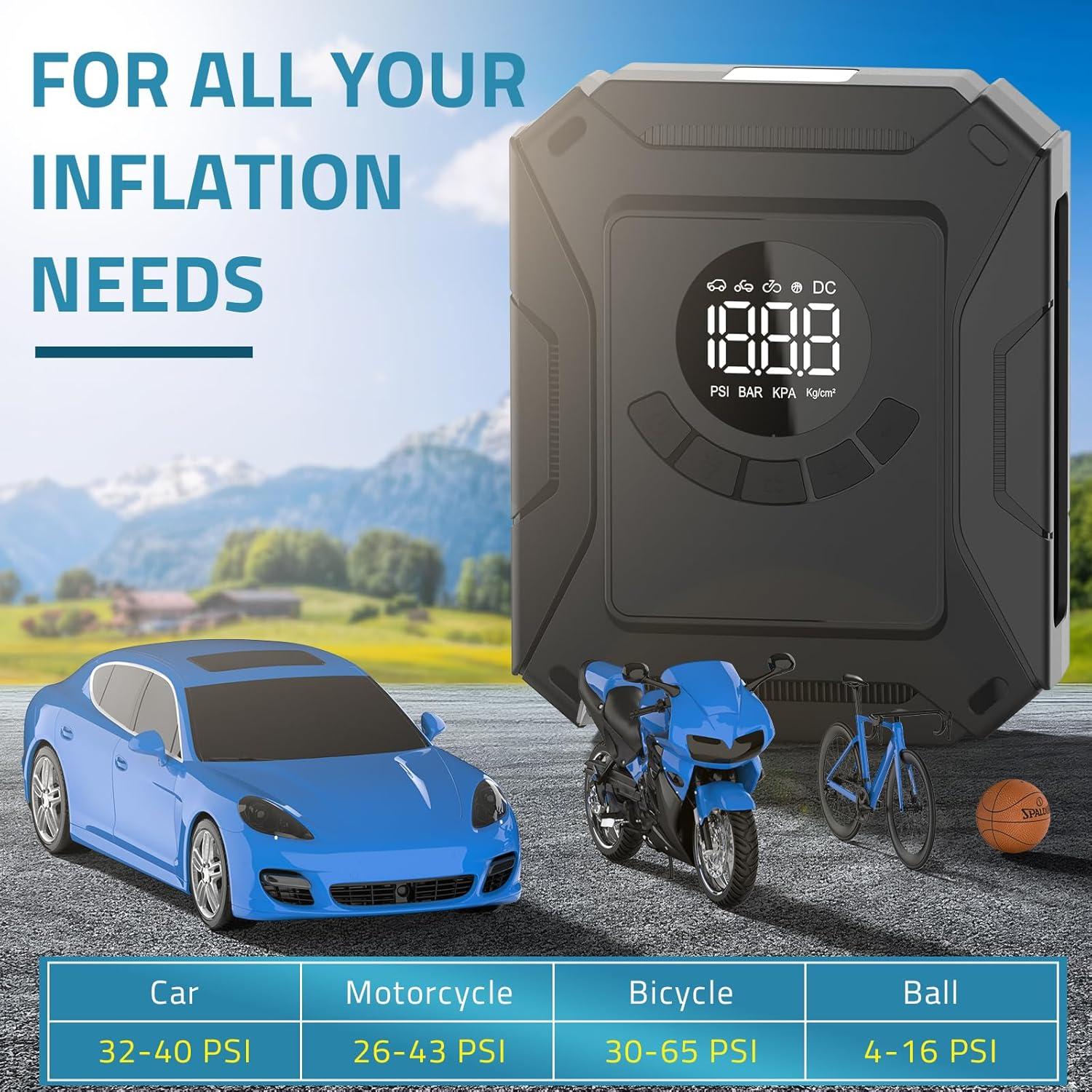 Compresor de Aire PAULINN 12V Portátil 150 PSI con Manómetro