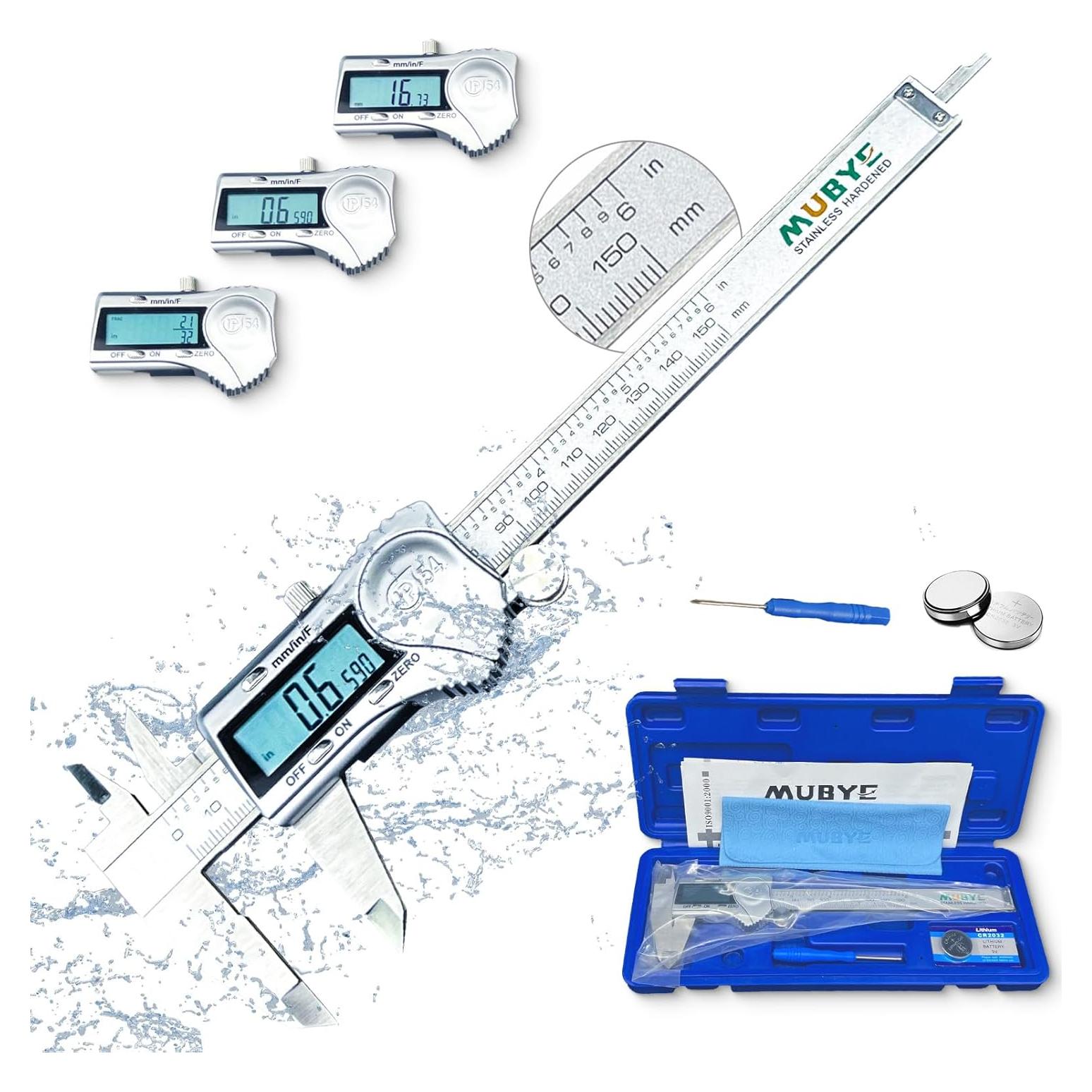 Calibrador Digital MUBYE 150mm Acero Inoxidable IP54