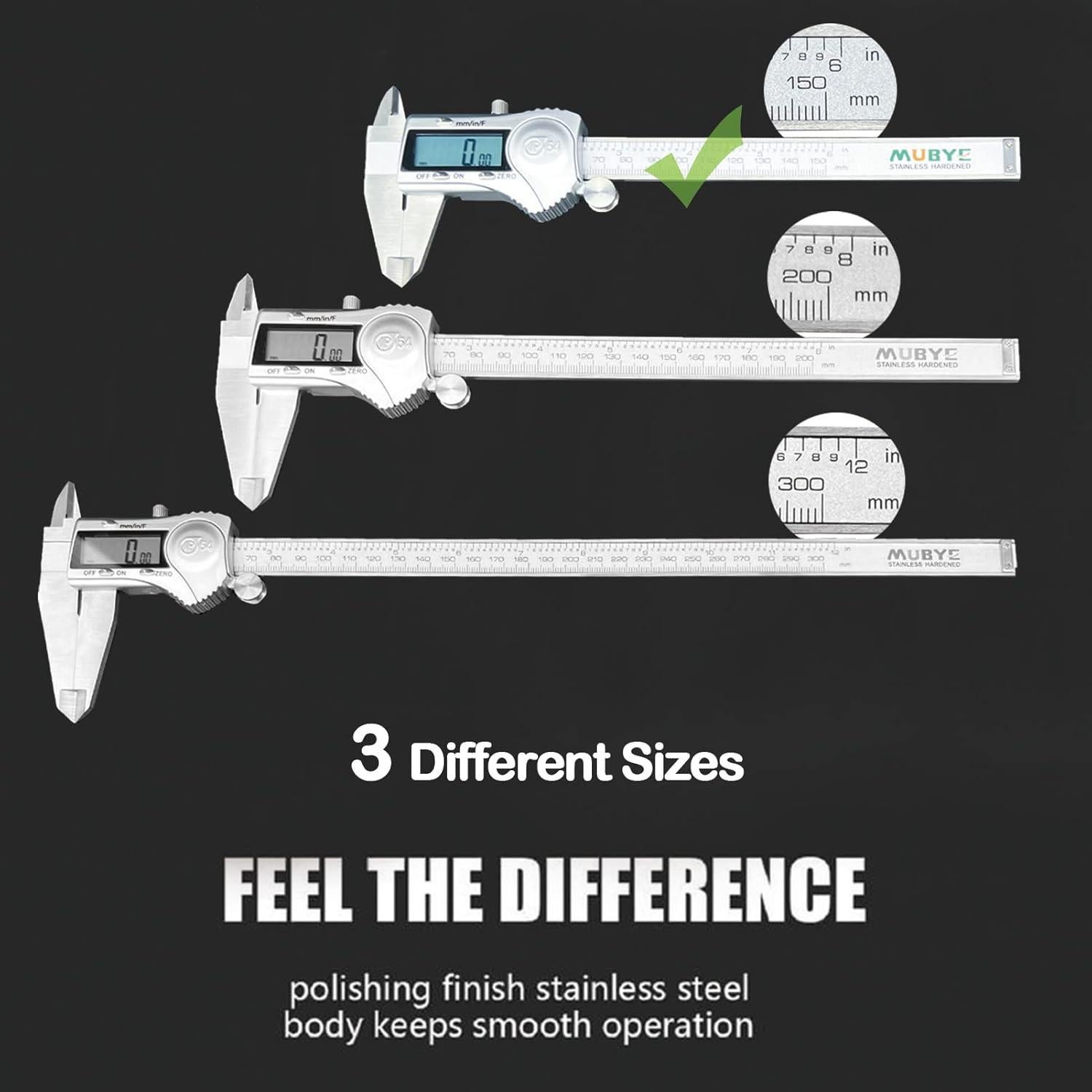 Calibrador Digital MUBYE 150mm Acero Inoxidable IP54