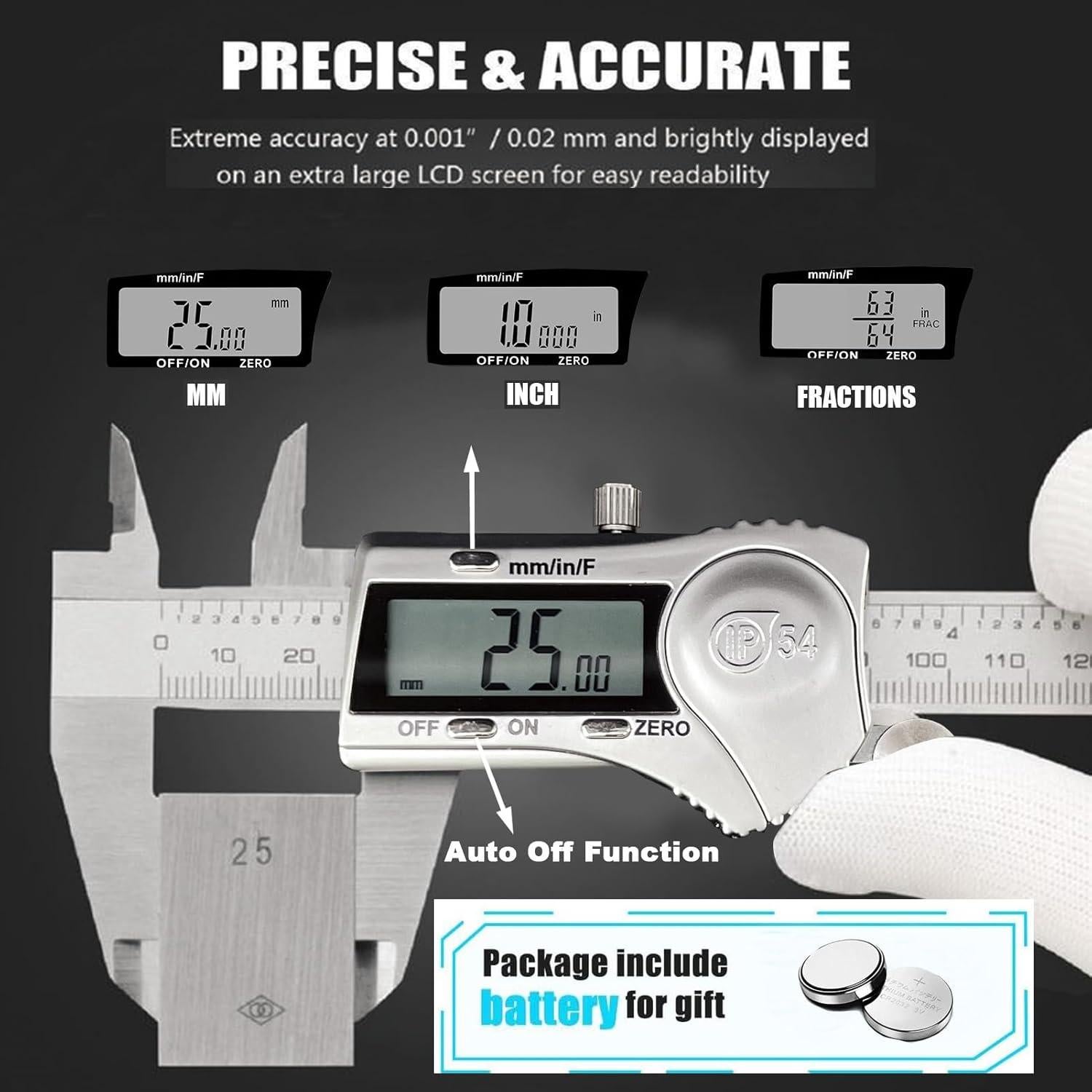 Calibrador Digital MUBYE 150mm Acero Inoxidable IP54