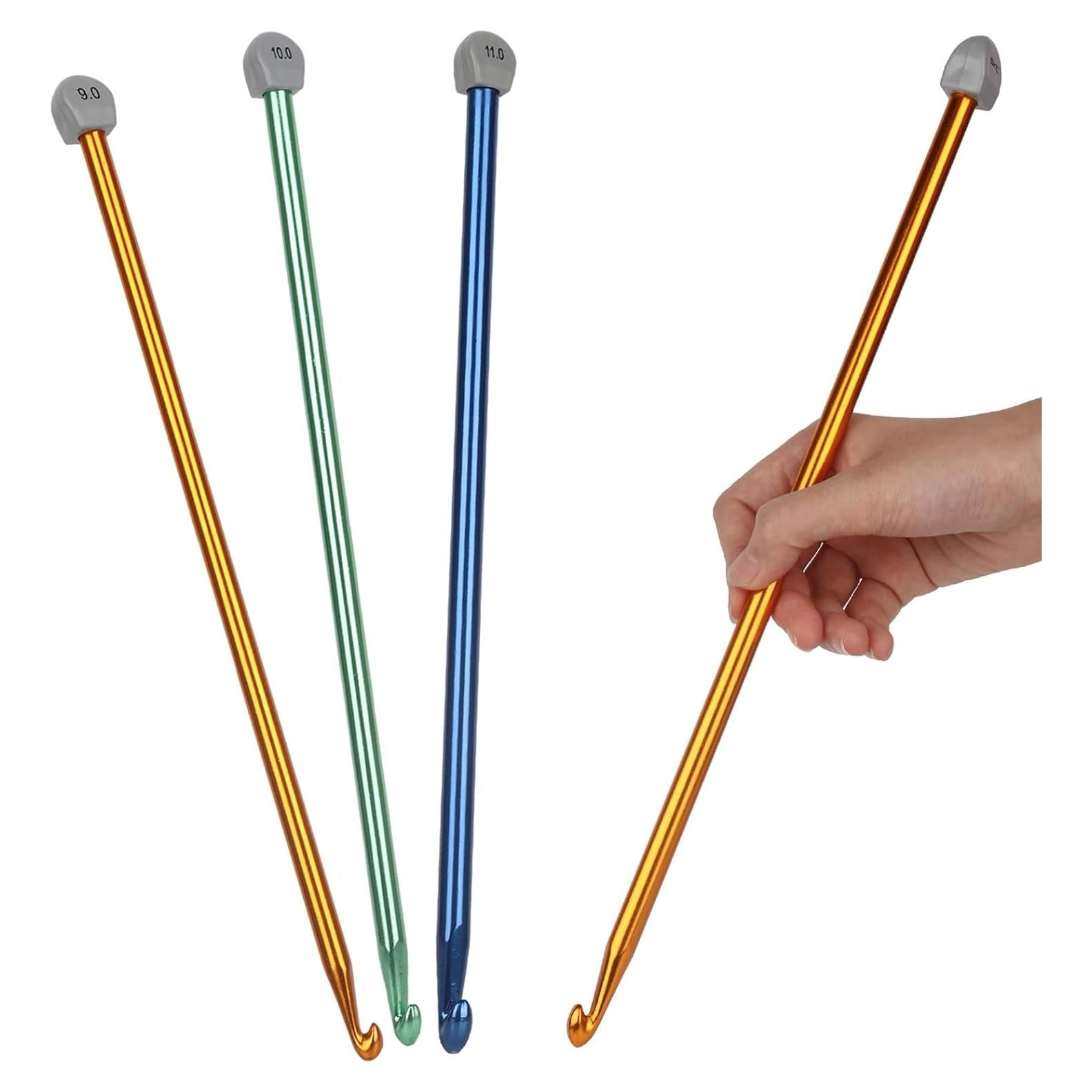 Juego de Ganchillos Tunecinos Coopay 3PCS 9mm 10mm 11mm Aluminio