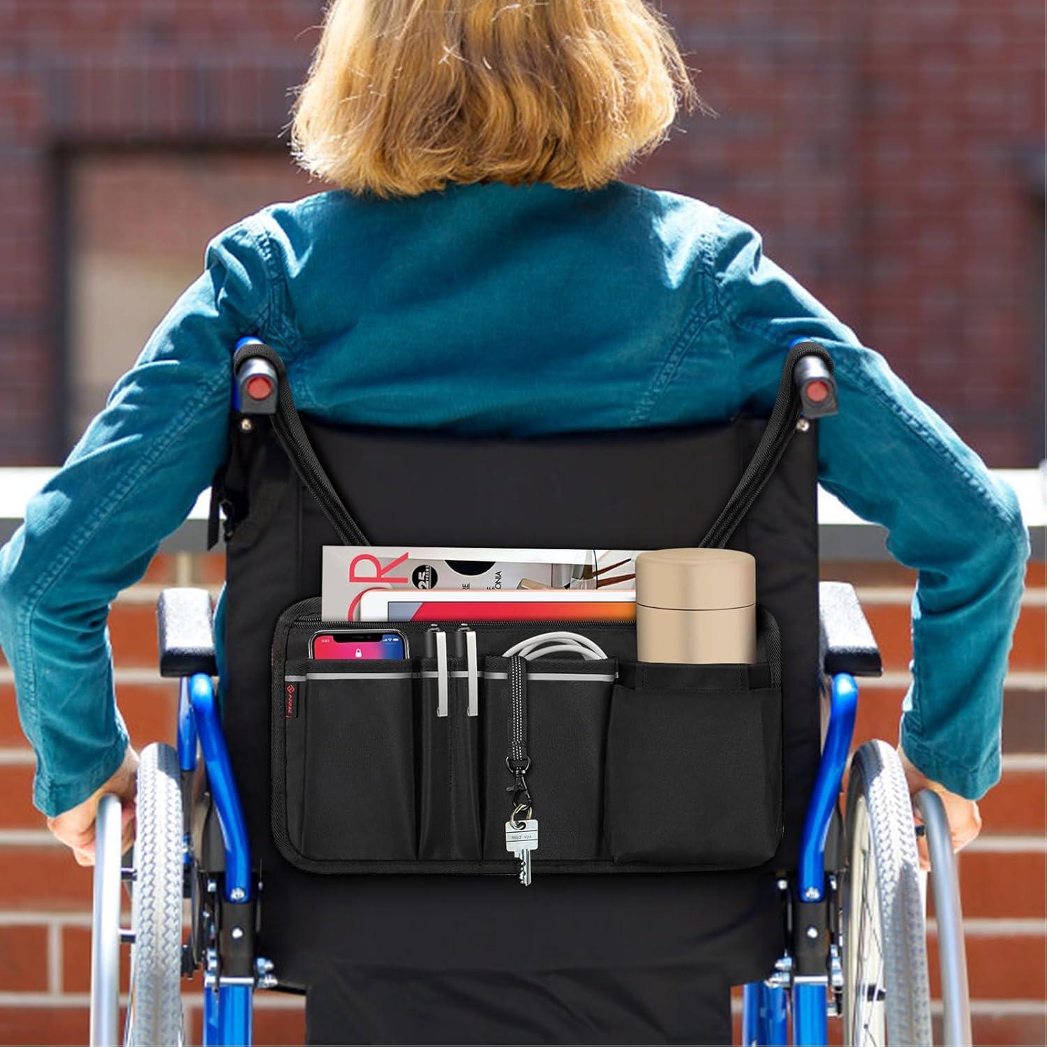 Bolsa Organizadora Lateral FINPAC para Silla de Ruedas - Negro