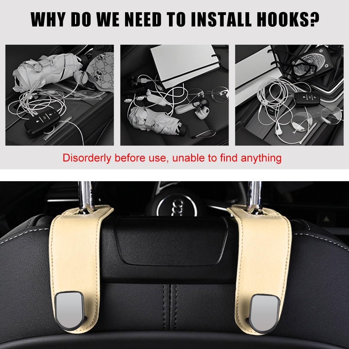 Ganchos para Reposacabezas de Auto Wevdn Beige - 2 PCS