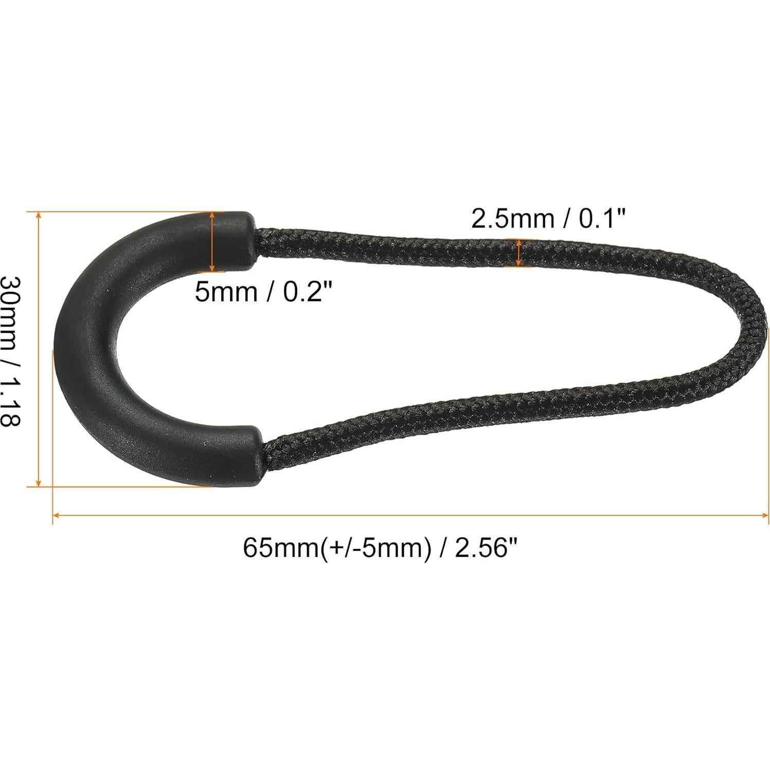 Extensores de Tiradores de Cremallera PATIKIL, Paquete de 10, Negro