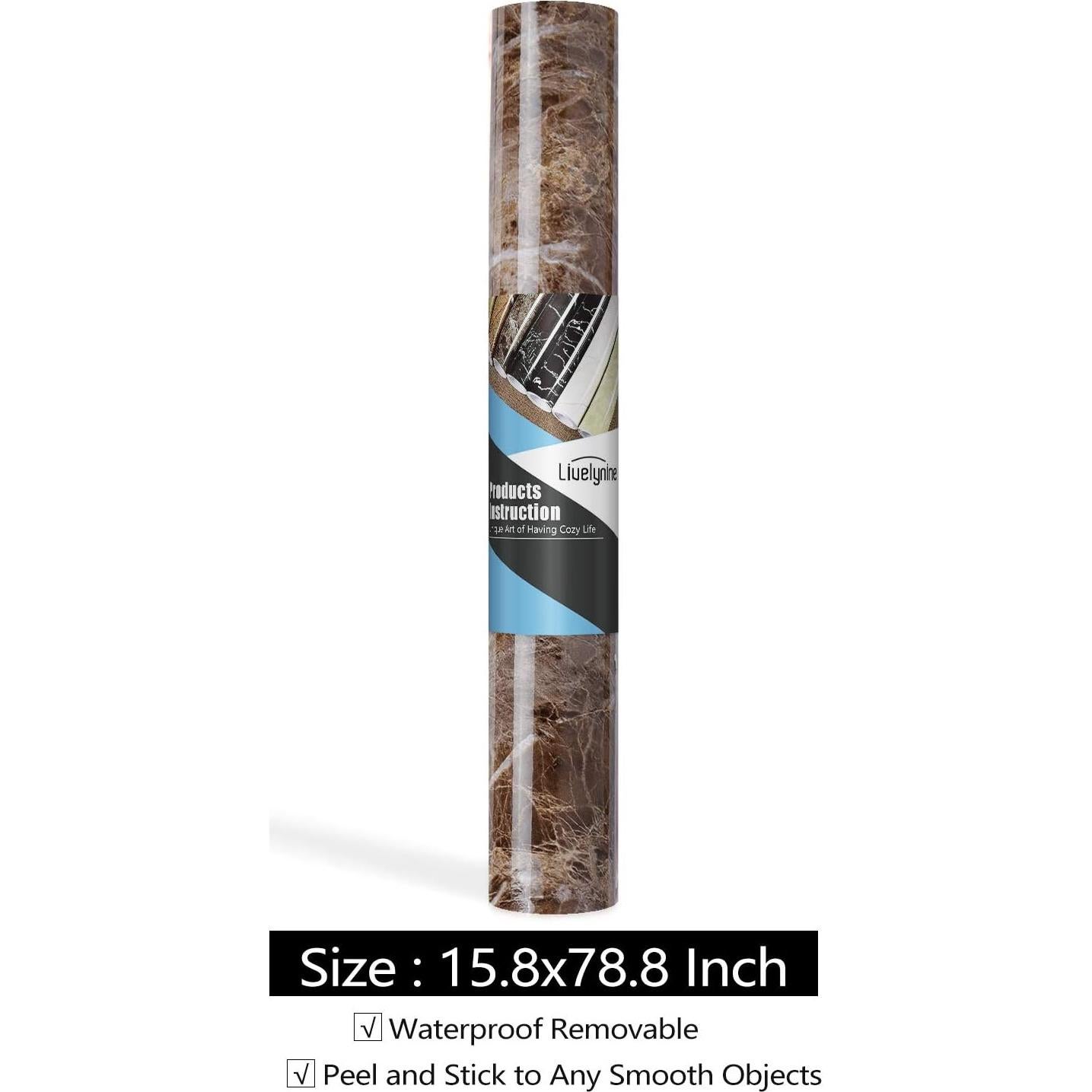 Papel Contacto Autoadhesivo Livelynine Mármol Café 40x200 cm