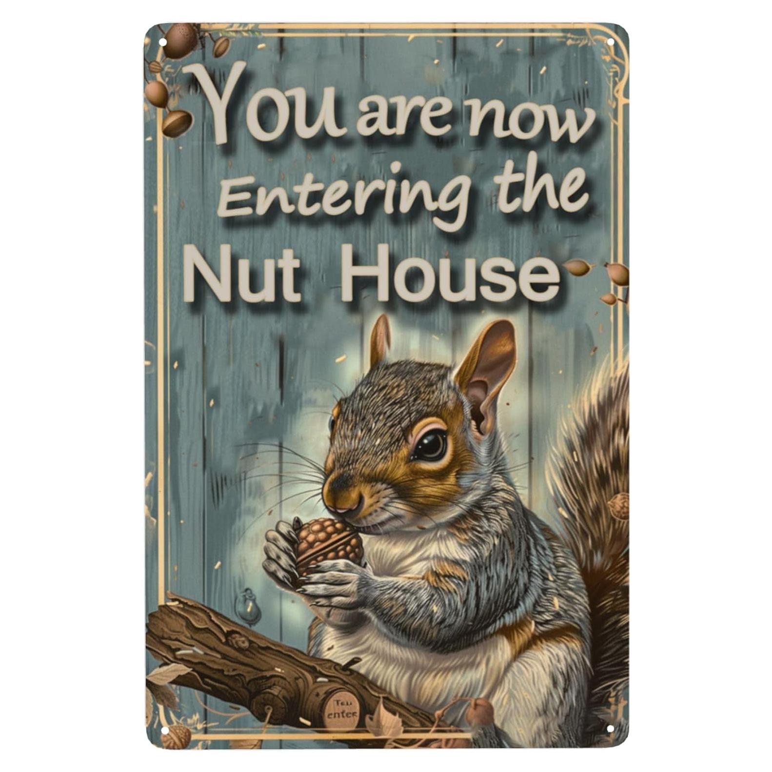 Señal de Bienvenida Ardillas Vivibride 30x20 cm Decorativa