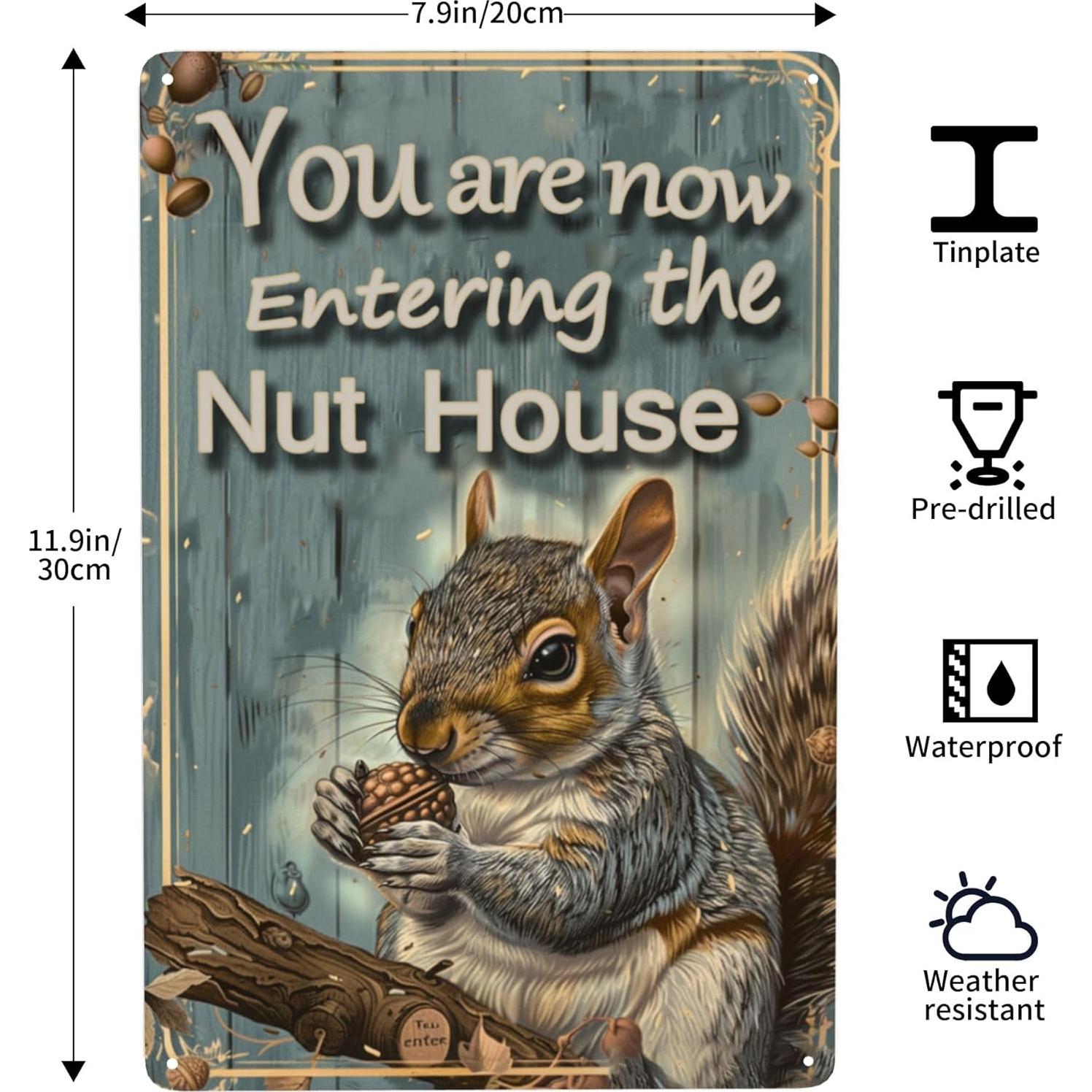 Señal de Bienvenida Ardillas Vivibride 30x20 cm Decorativa