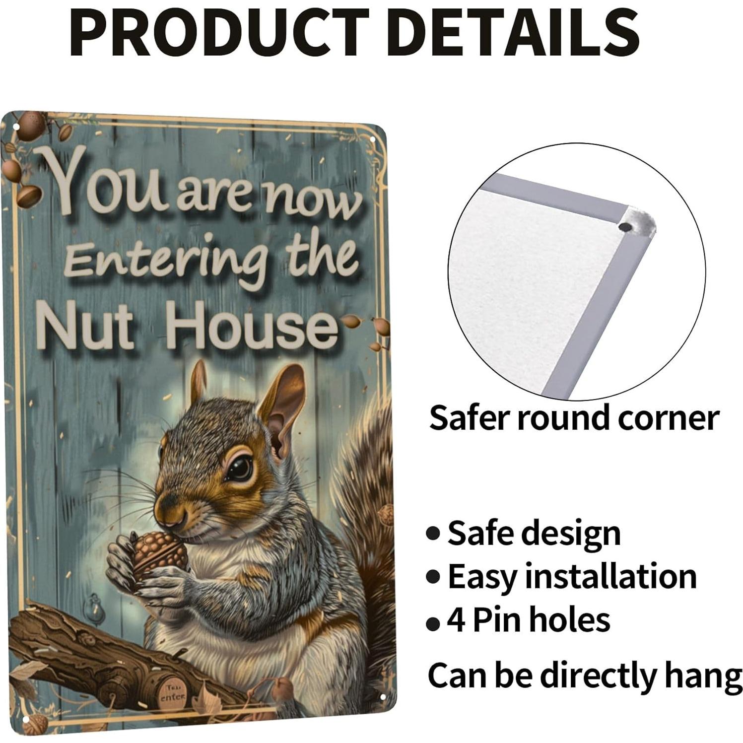 Señal de Bienvenida Ardillas Vivibride 30x20 cm Decorativa