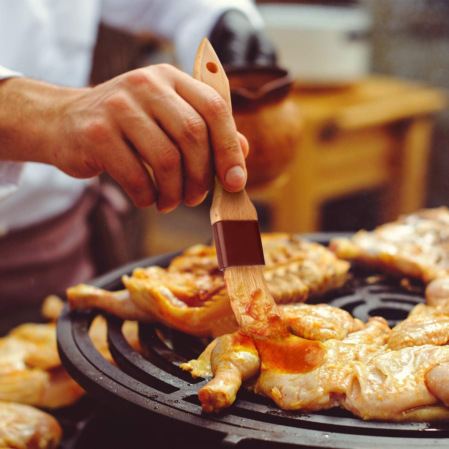 Brochas de Pastelería FurRain - 4 Piezas, Cerdas de Jabalí