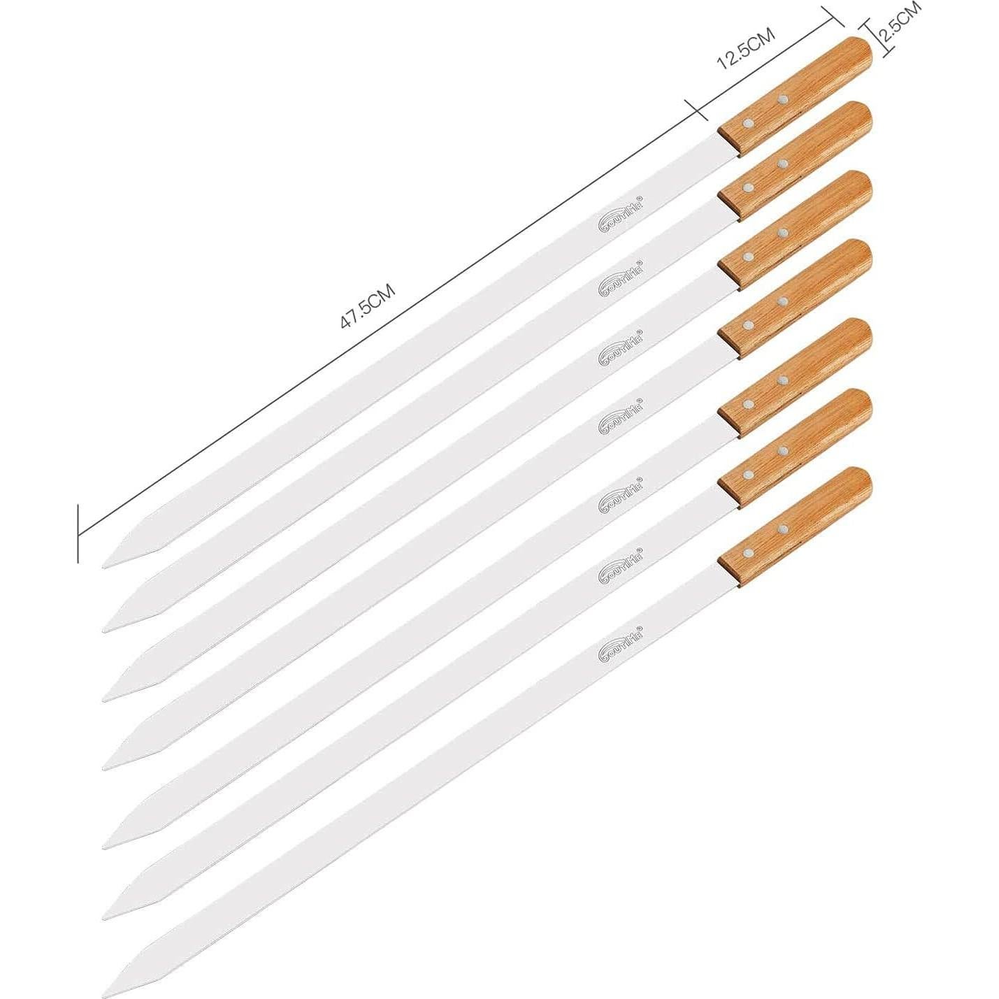 Pinchos de Kabob Goutime 60 cm Acero Inoxidable Set de 7