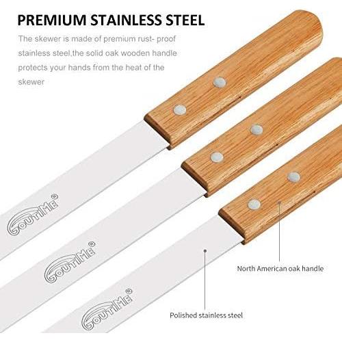 Pinchos de Kabob Goutime 60 cm Acero Inoxidable Set de 7