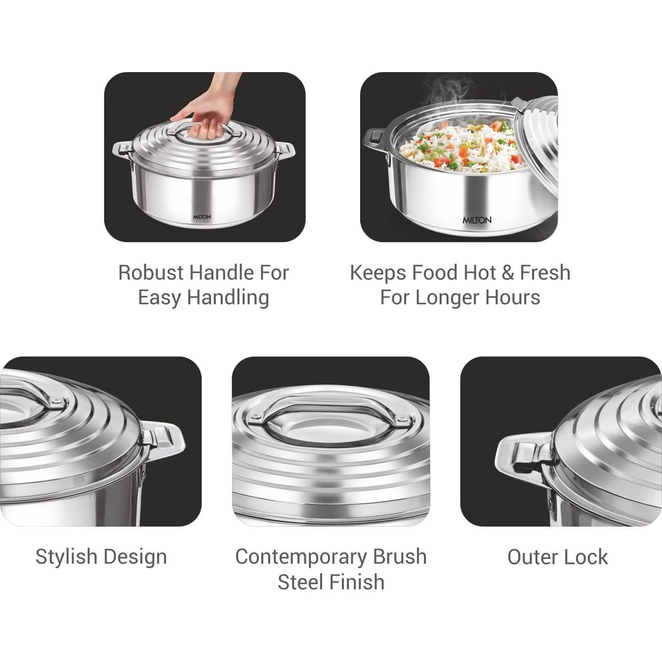 Cacerola Aislada Milton Galaxia 1000 Acero Inoxidable 1250 ml