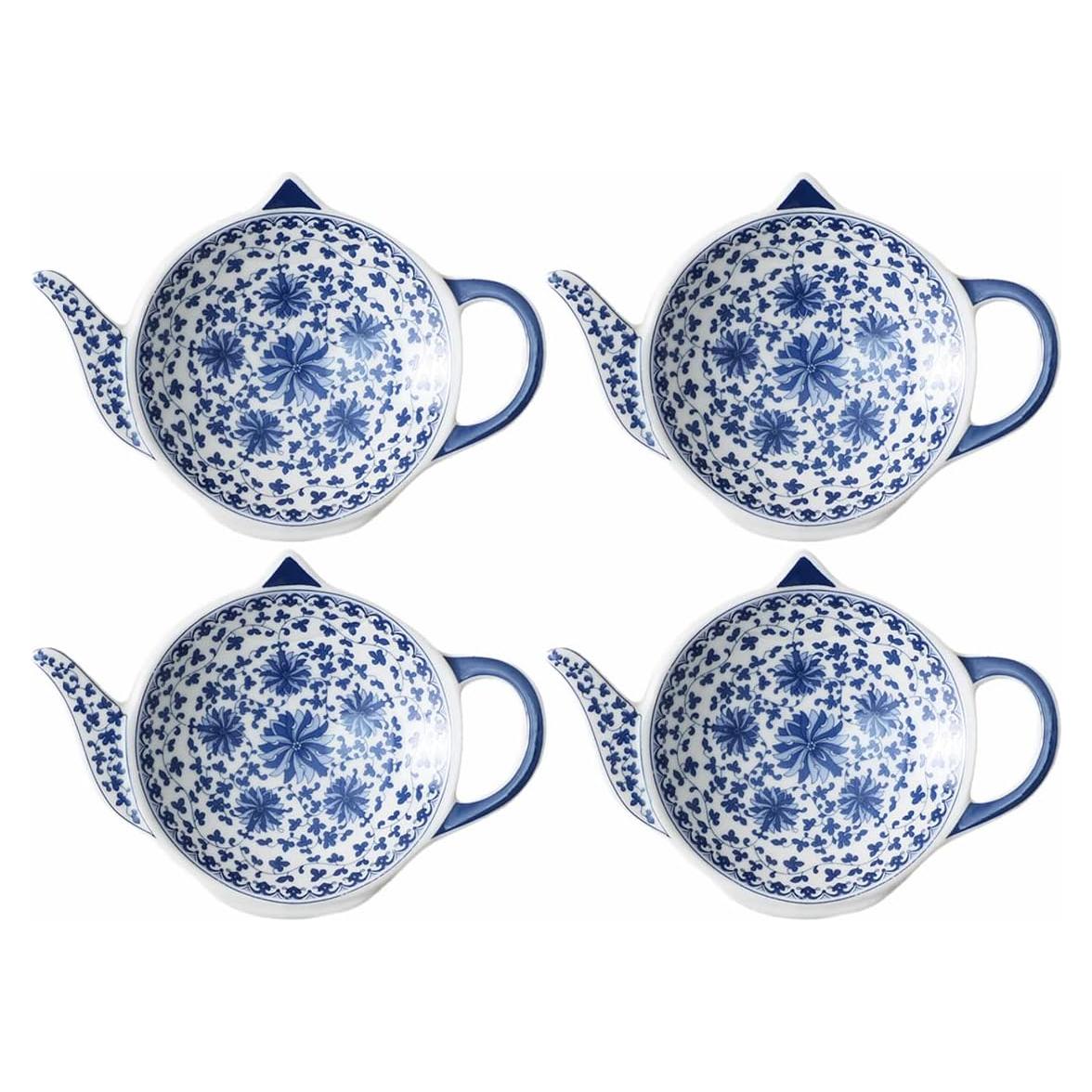 Soporte para Bolsas de Té de Porcelana Azul Sizikato - 4 Piezas