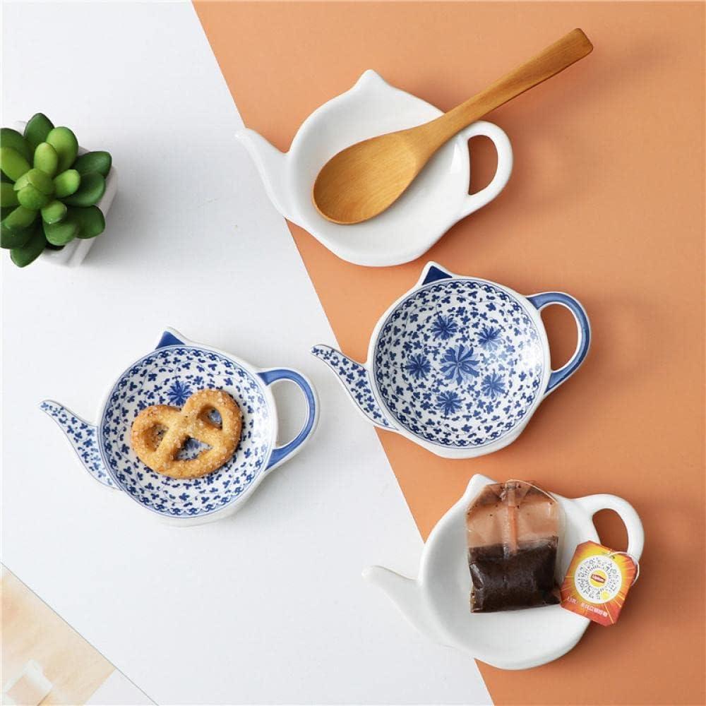 Soporte para Bolsas de Té de Porcelana Azul Sizikato - 4 Piezas