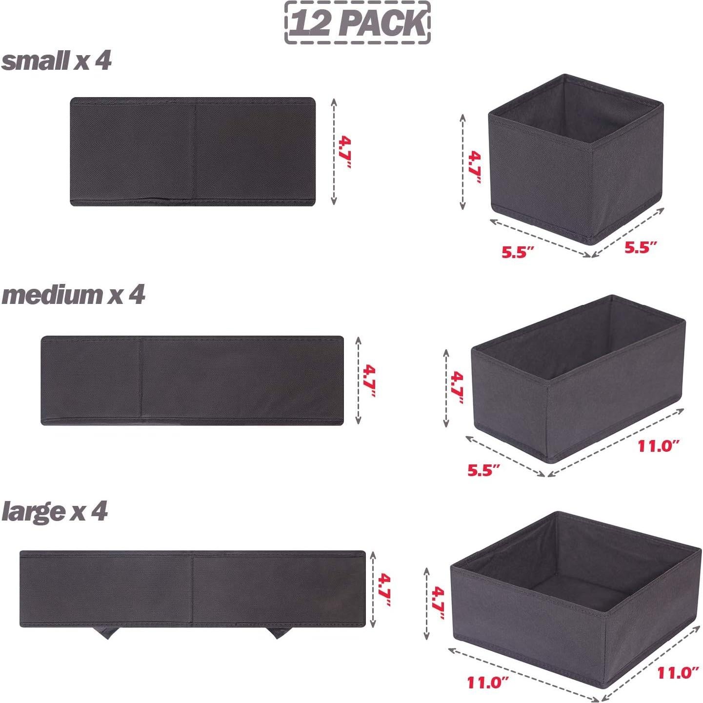 Cajas de Almacenamiento Plegables DIOMMELL 12 Piezas Gris