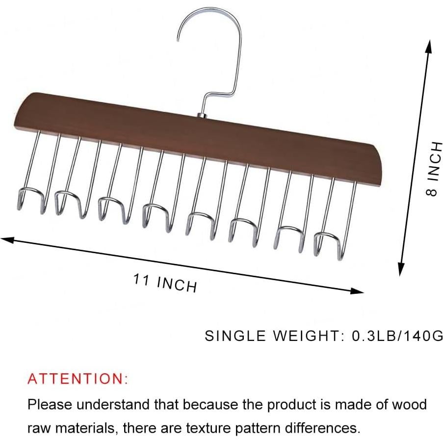 Perchero de Cinturones AIWIWH, 2 Pack con 16 Ganchos, Marrón