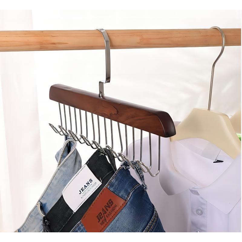 Perchero de Cinturones AIWIWH, 2 Pack con 16 Ganchos, Marrón