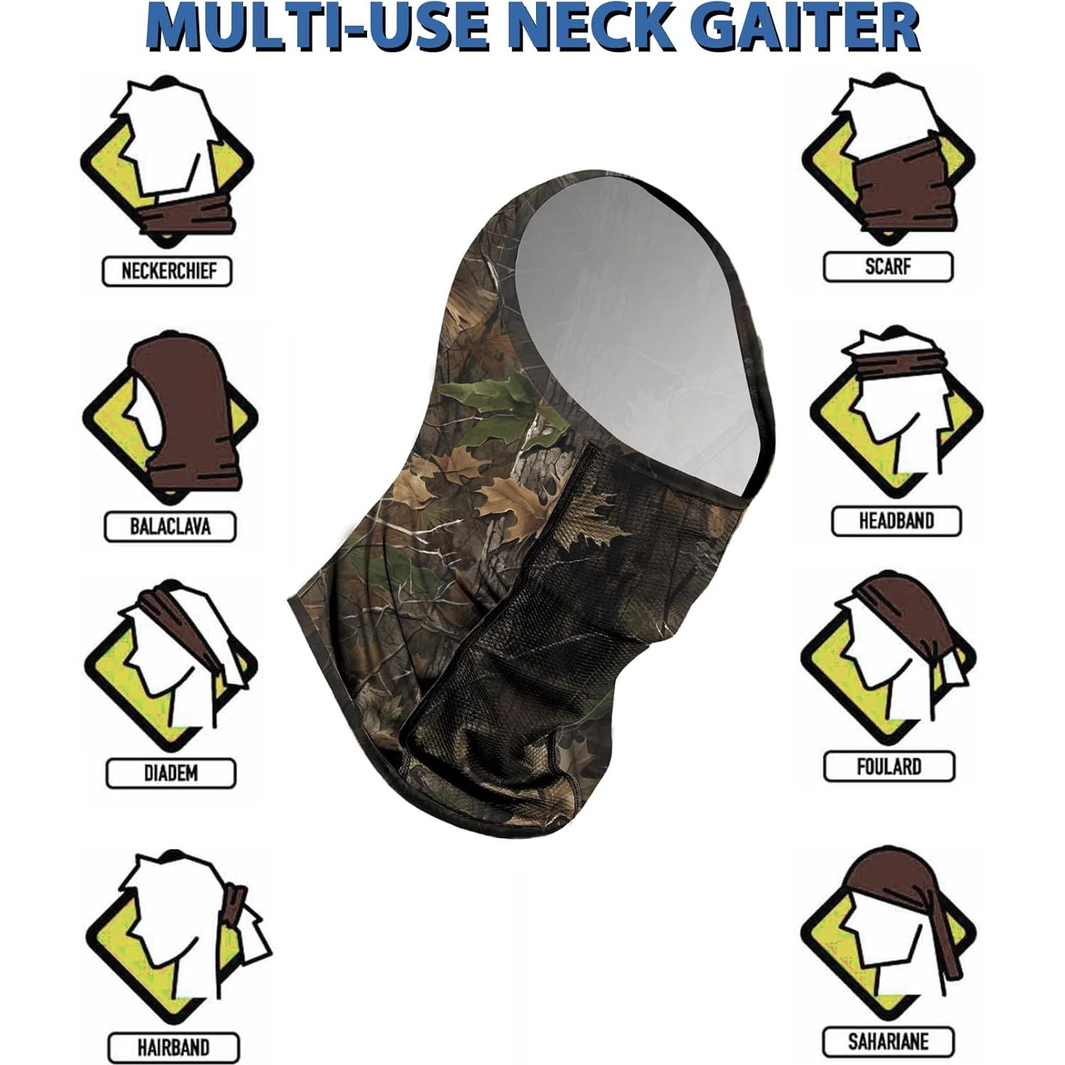 Gaiter de Cuello Transpirable UPF 50+ para Hombres - Bosque de Otoño