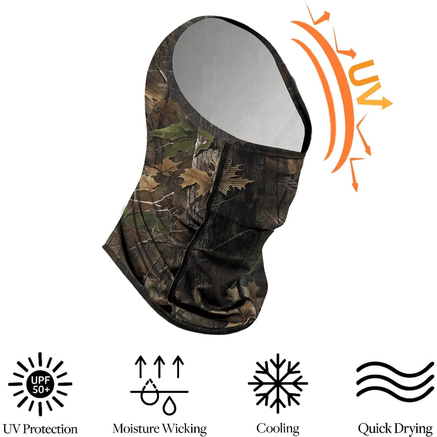 Gaiter de Cuello Transpirable UPF 50+ para Hombres - Bosque de Otoño