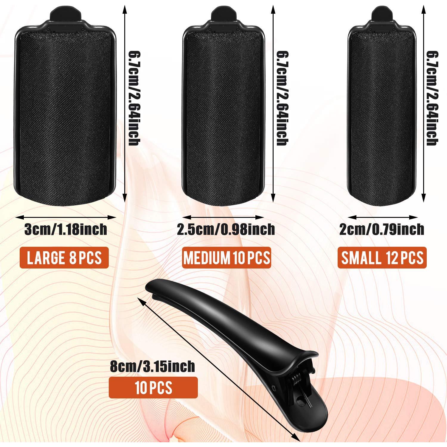 Rulos de Espuma de Satén WILLBOND 40 Piezas Multi-tamaño Negro